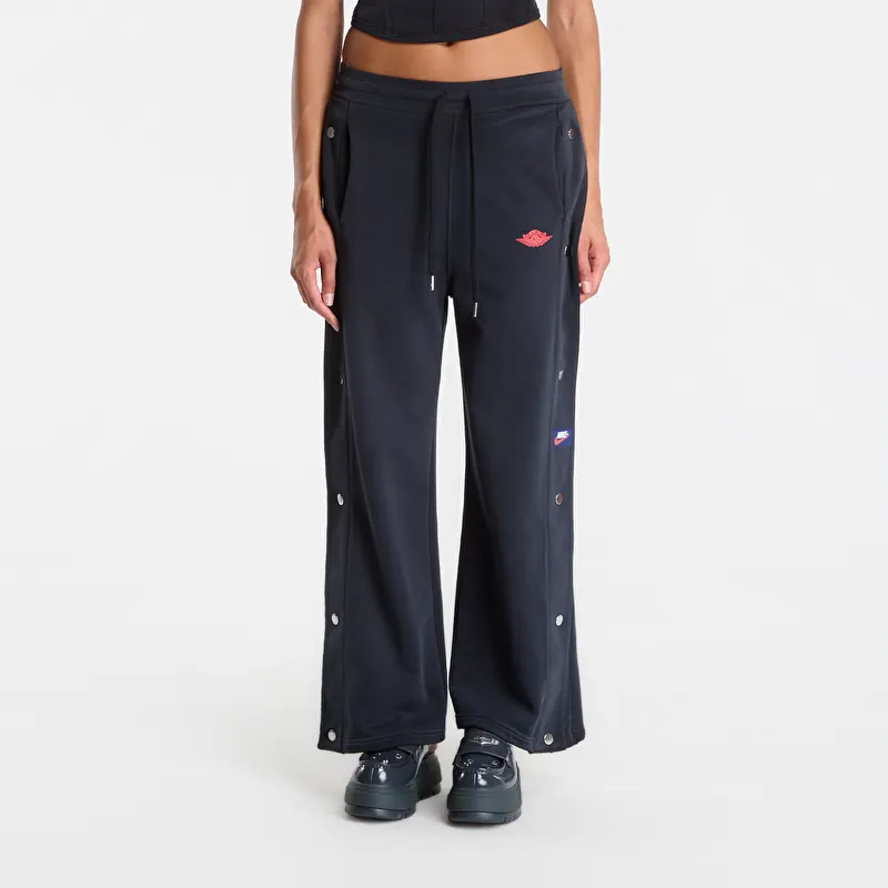 Pantaloni da ginnastica Jordan Flight Fleece Women's French Terry Snap Pants Black/ University Red