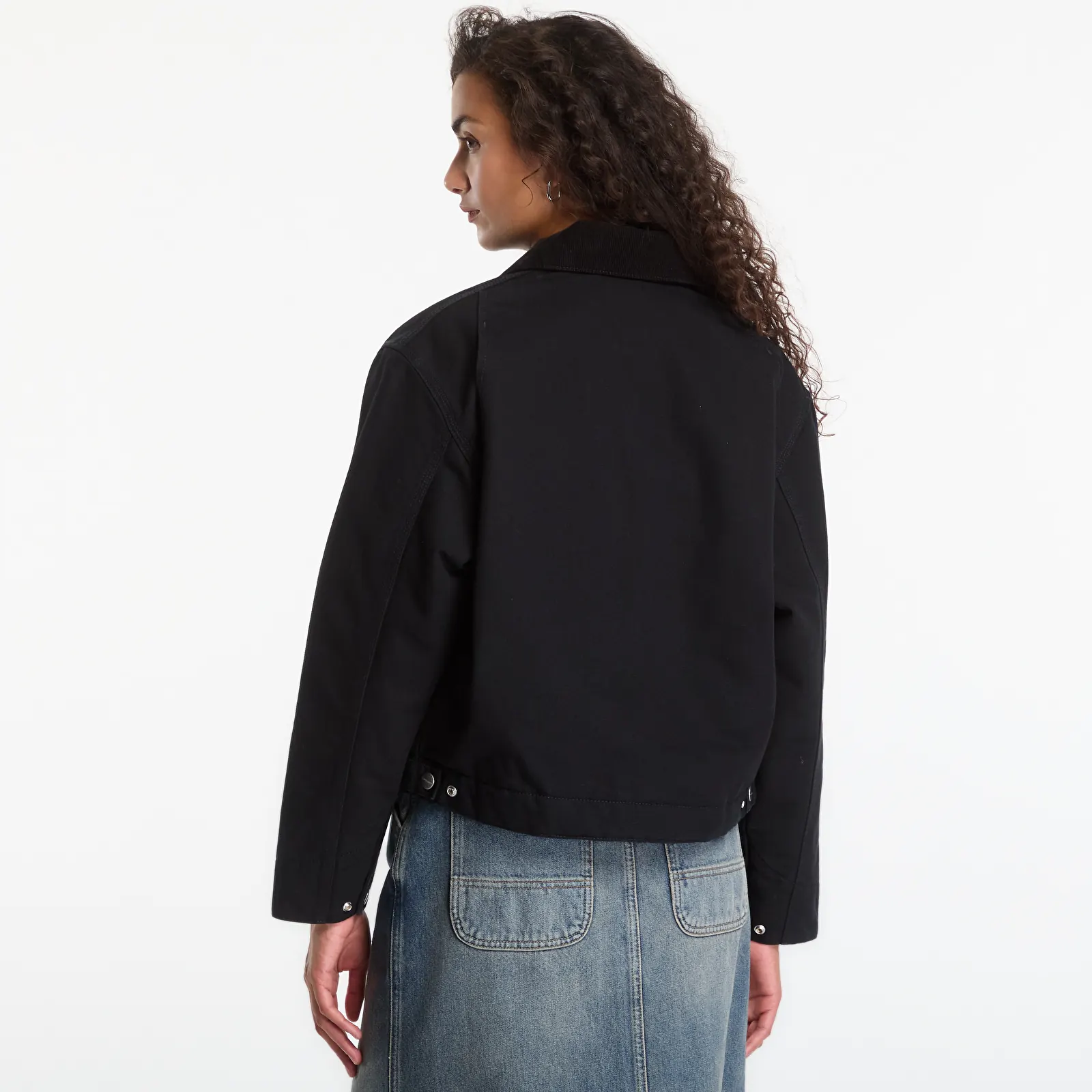 Dámské bundy Carhartt WIP W' OG Detroit Jacket Black/ Black Rinsed