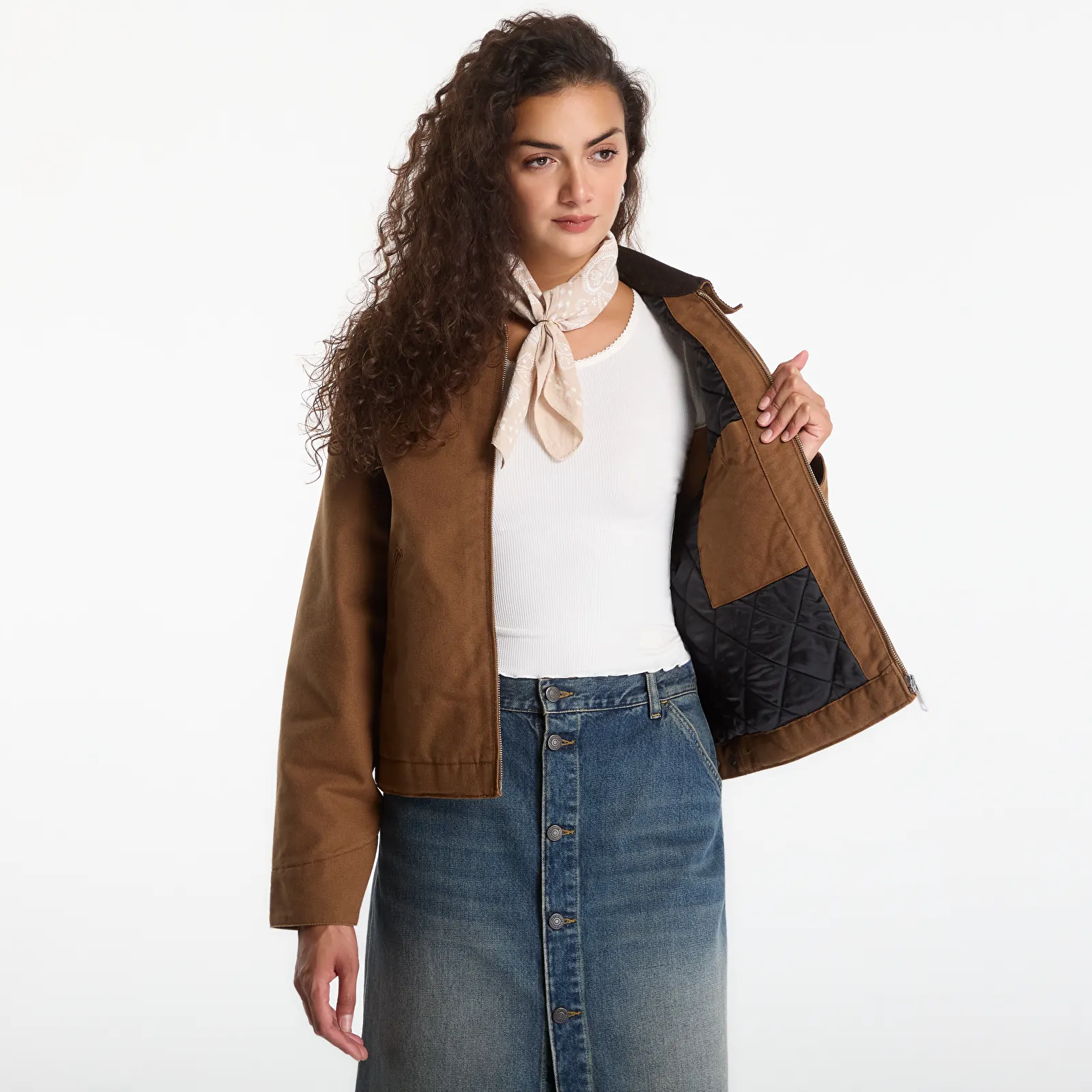 Damesjassen Carhartt WIP W' OG Detroit Jacket WIP H Brown/ Tobacco Rinsed