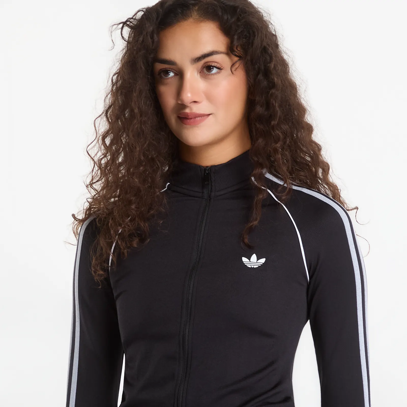 Vestes pour femmes adidas Essentials 3 Stripes Seamless Tracktop Black