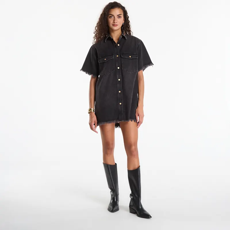 Jurk AllSaints Filou Denim Dress Overdyed Brown
