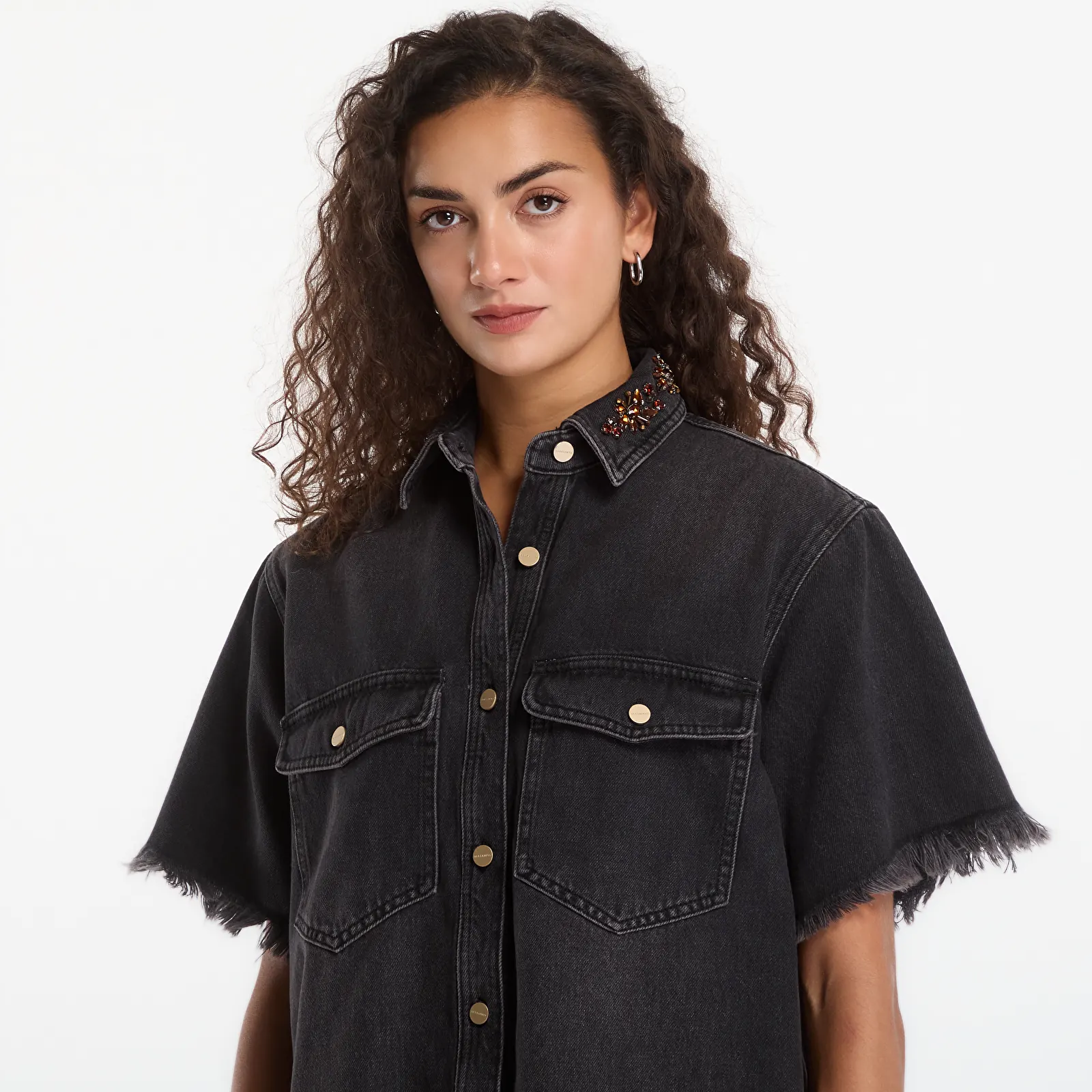 Dresses AllSaints Filou Denim Dress Overdyed Brown