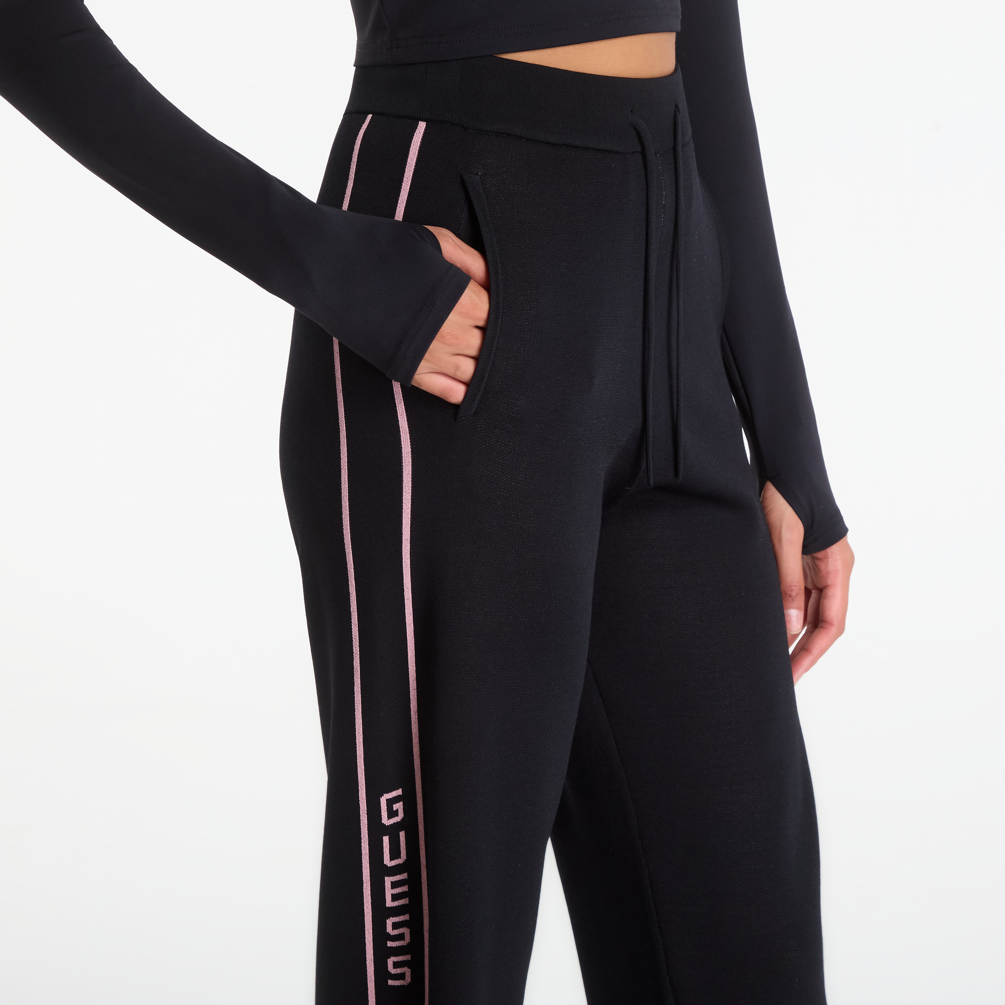 Παντελόνια GUESS Meissa Straight Pant Sweater Jet Black L