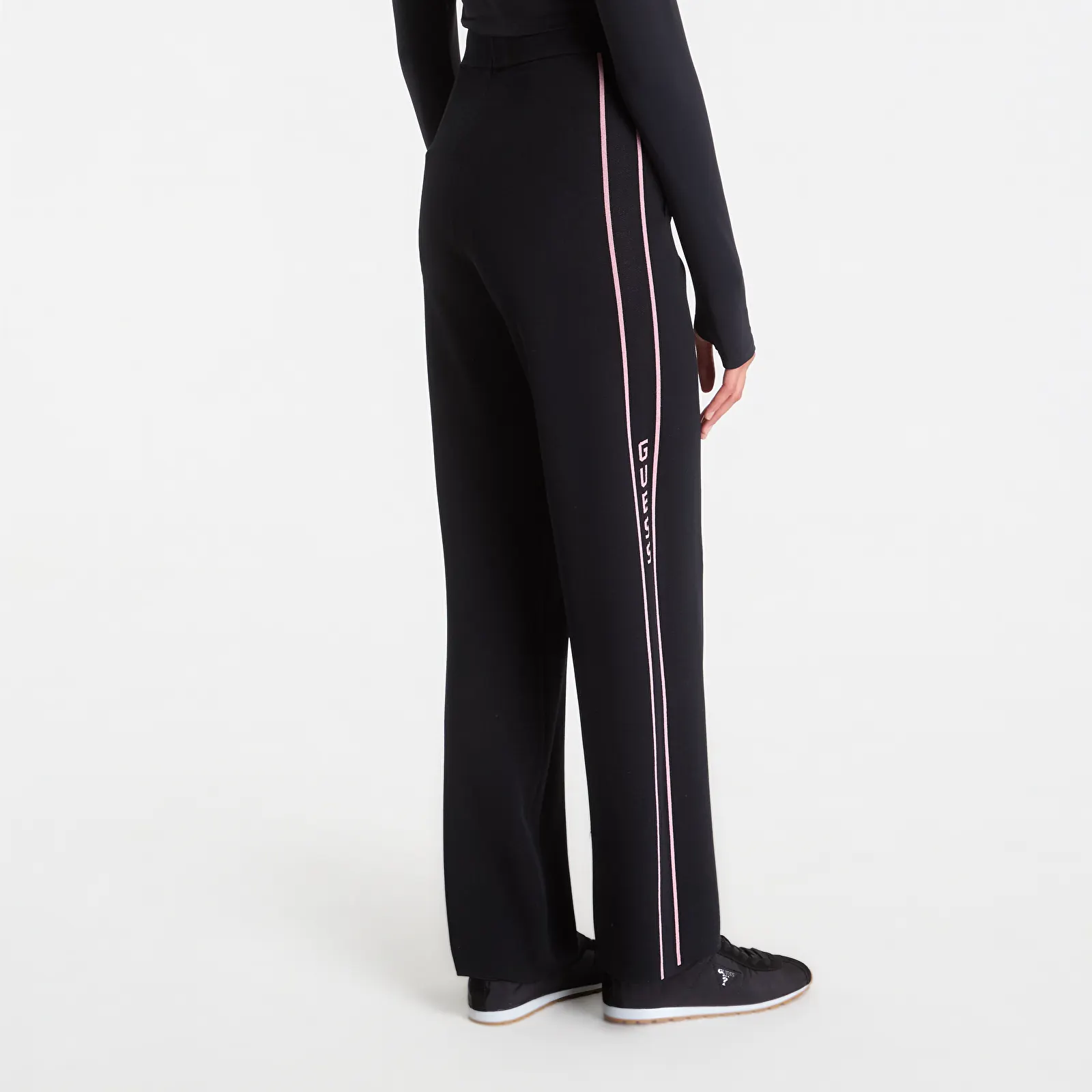 Pantalons femme GUESS Meissa Straight Pant Sweater Jet Black