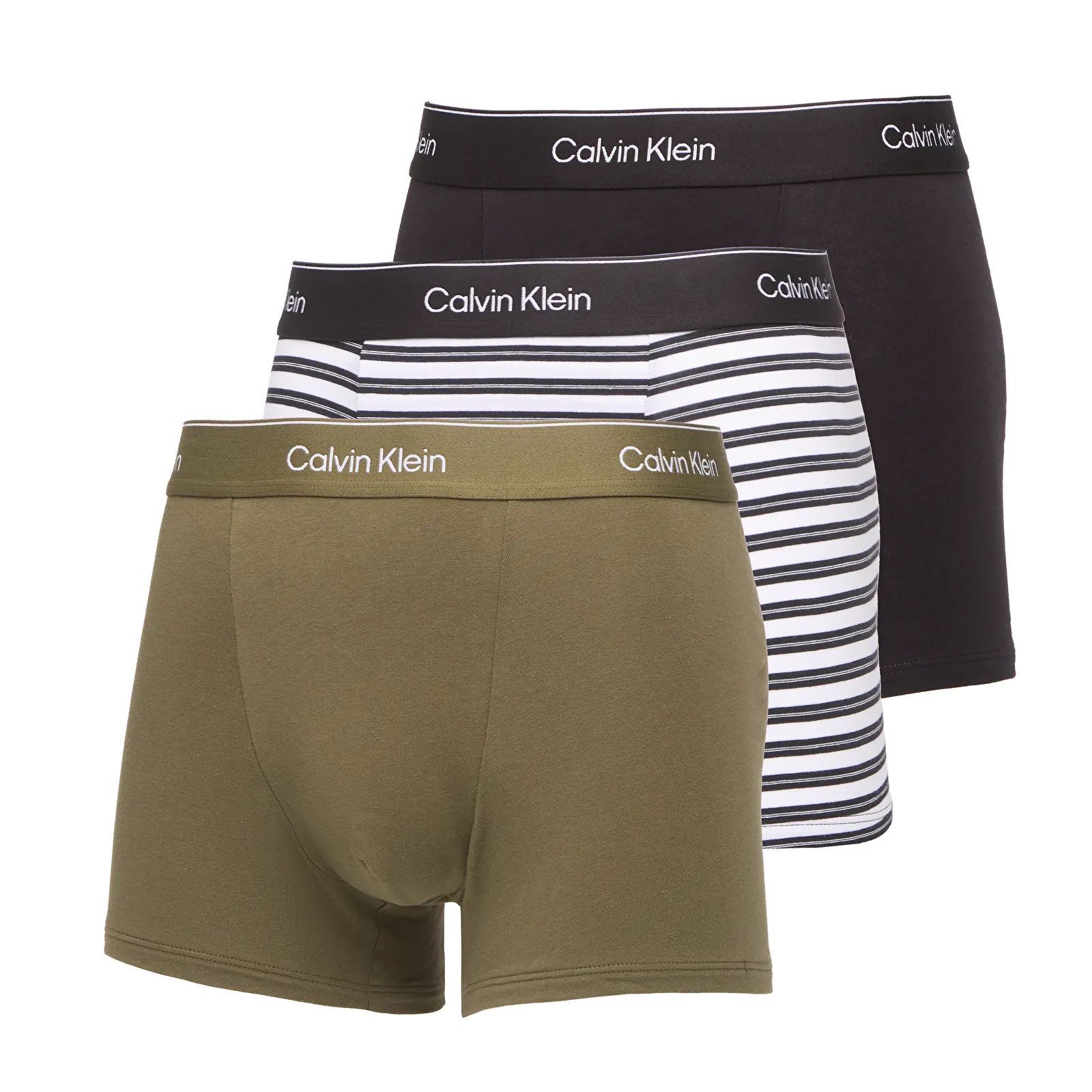 Чоловічі боксери Calvin Klein Relaxed Fit Trunk 3-Pack Black/ Olive