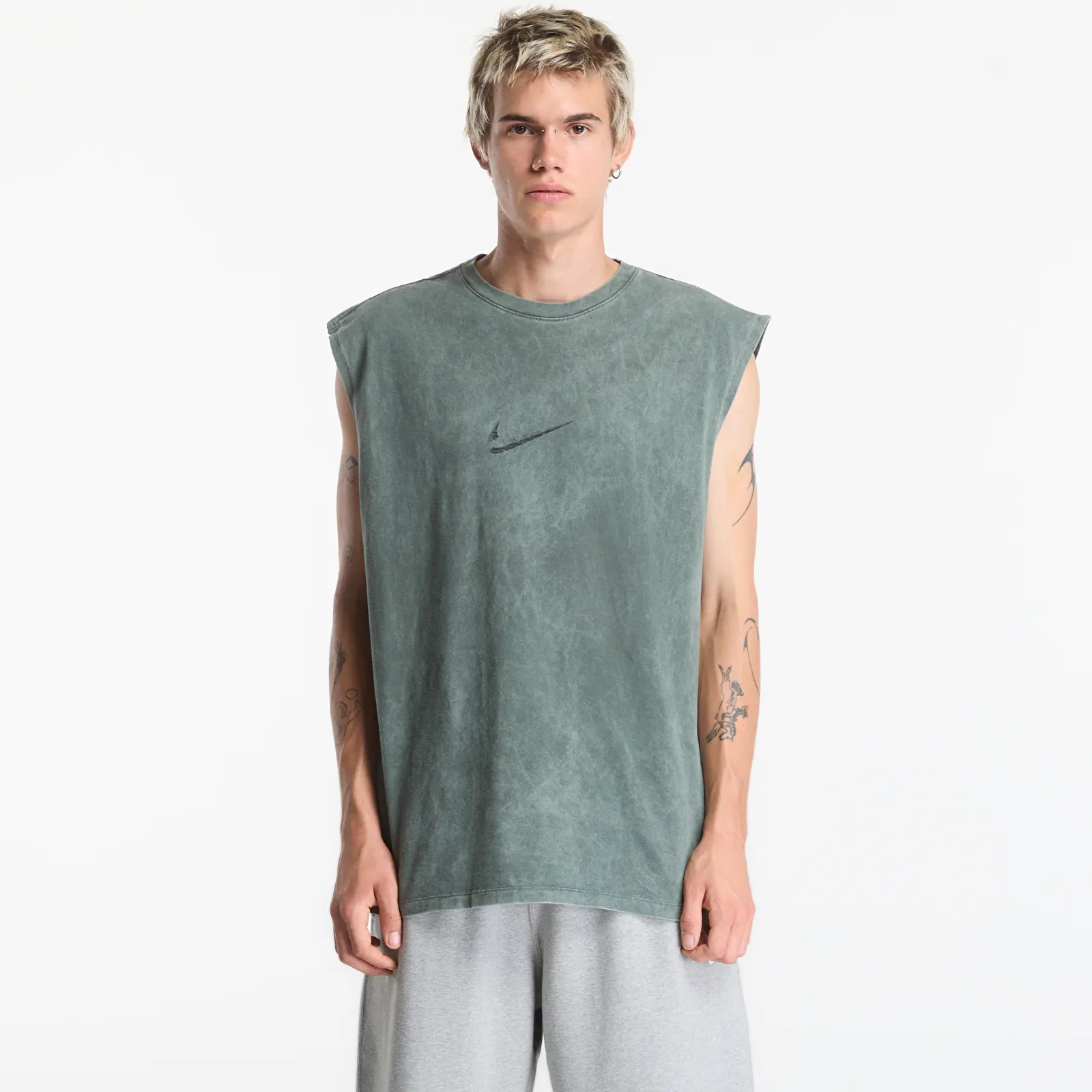 T-shirts för män Nike Men's Sleeveless T-Shirt Camo Green/ Light Army