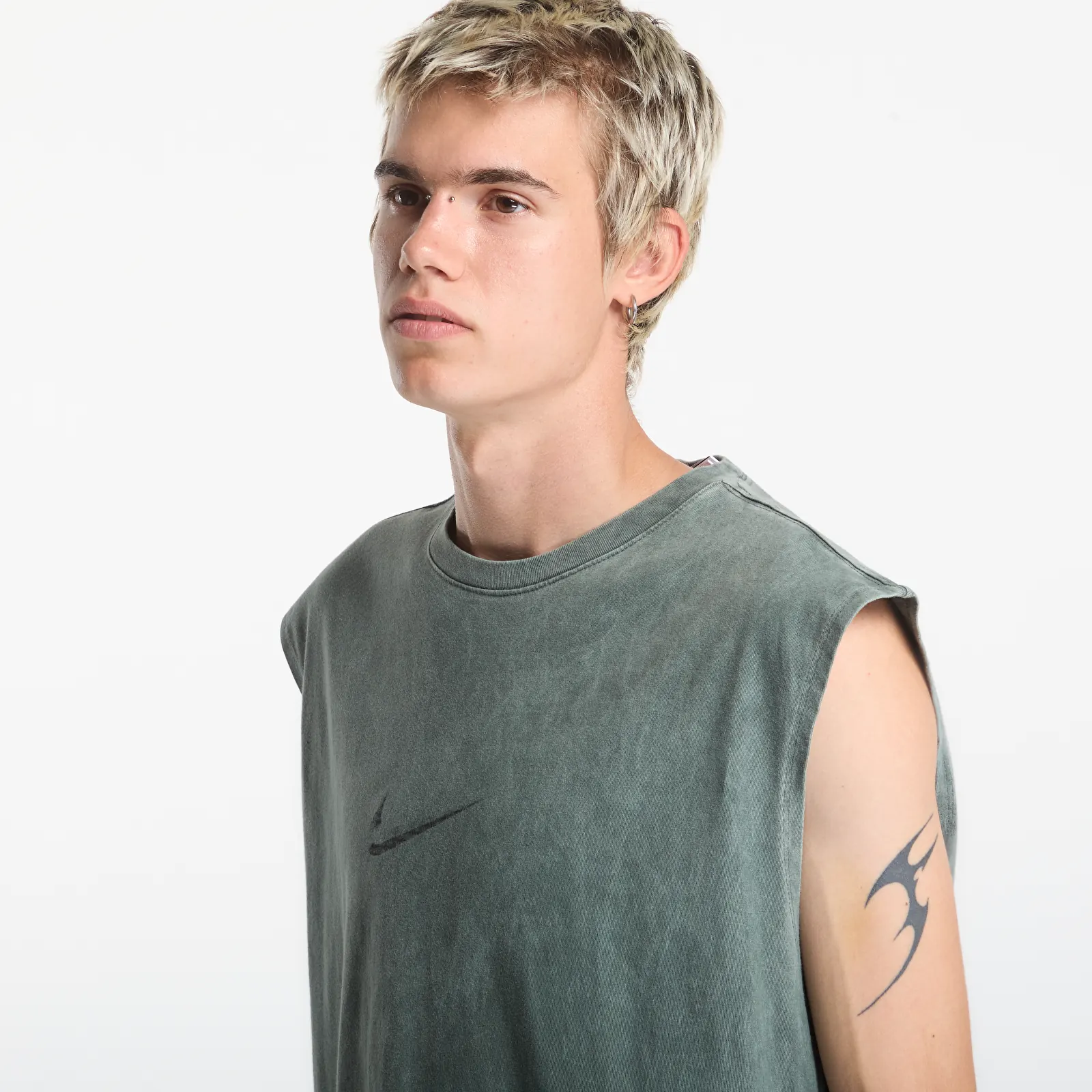 T-shirts för män Nike Men's Sleeveless T-Shirt Camo Green/ Light Army