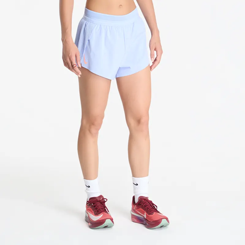 Short Nike AeroSwift Women's Dri-FIT ADV Mid-Rise 3" Brief-Lined Running Shorts Aluminum/ Black/ White/ Atomic Pink