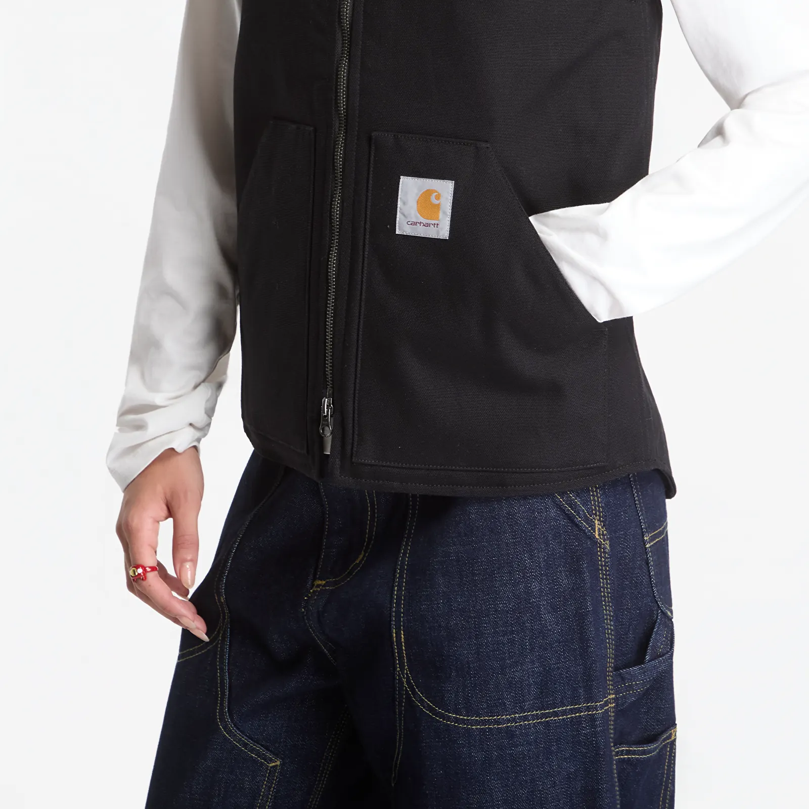 Moški jopiči Carhartt WIP Classic Vest UNISEX Black Rigid