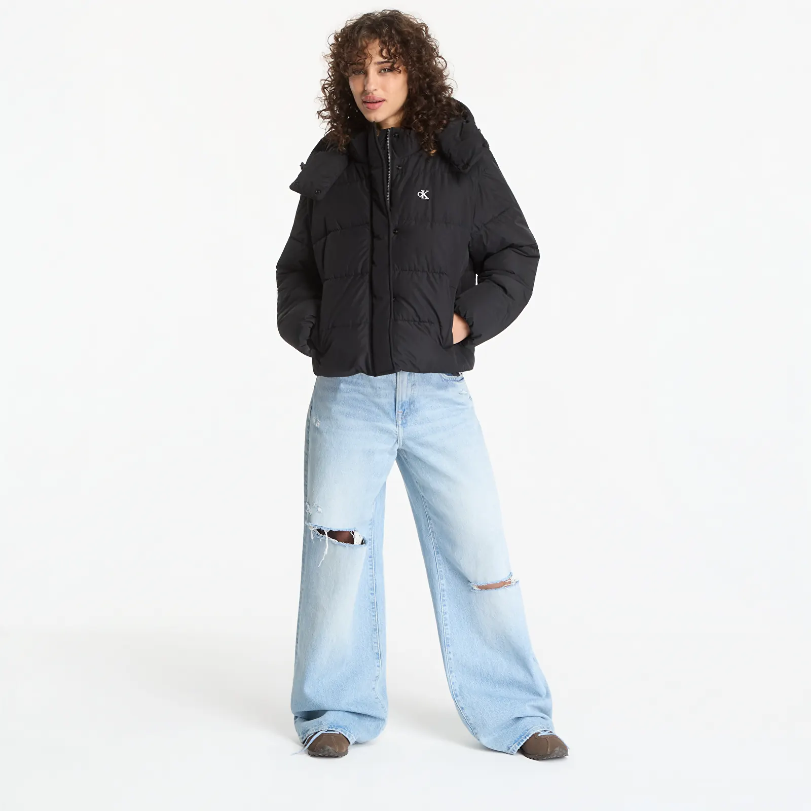 Vestes pour femmes Calvin Klein Jeans Matte Mw Short Puffe Black