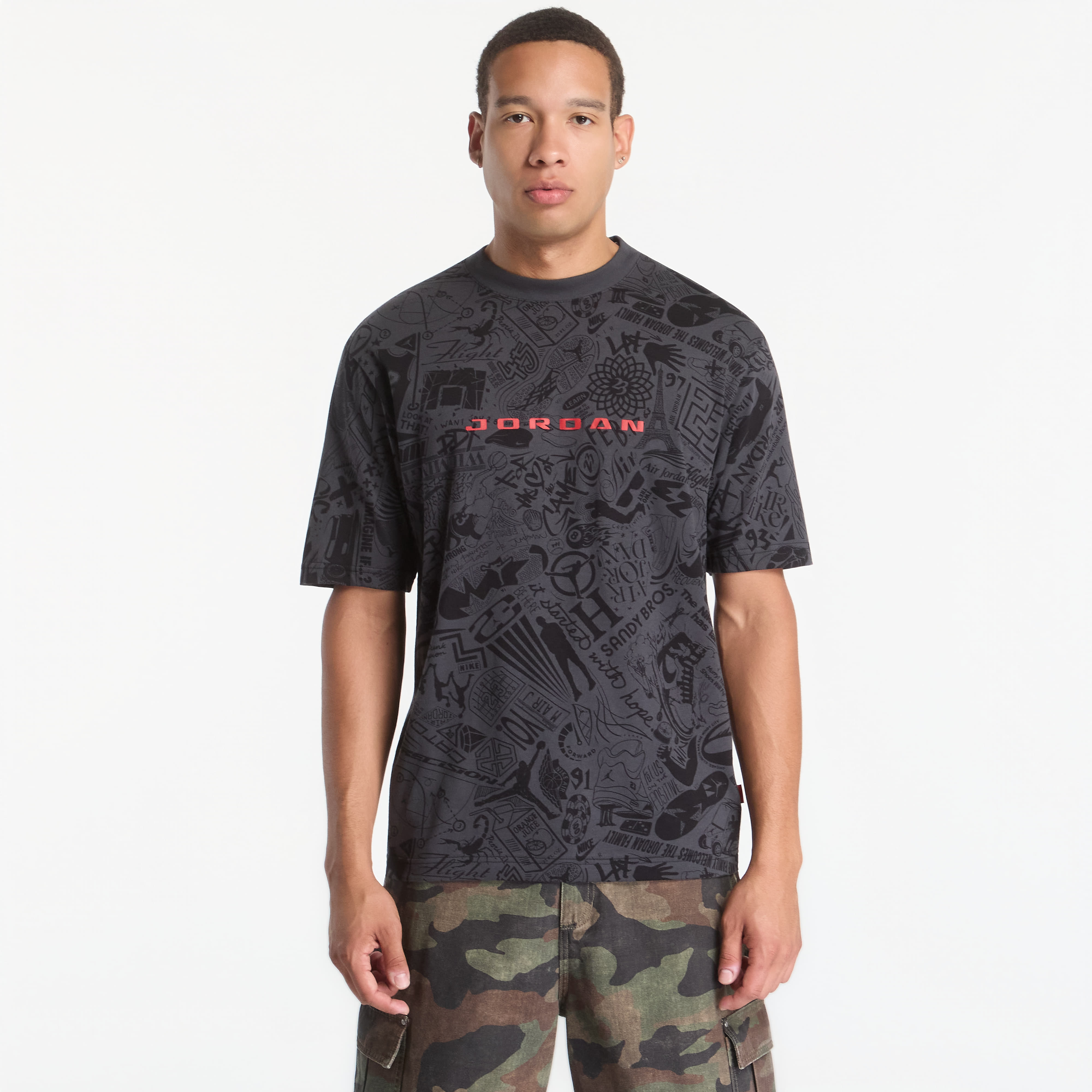 Тениска Jordan Brooklyn Men's T-Shirt Black/ University Red M
