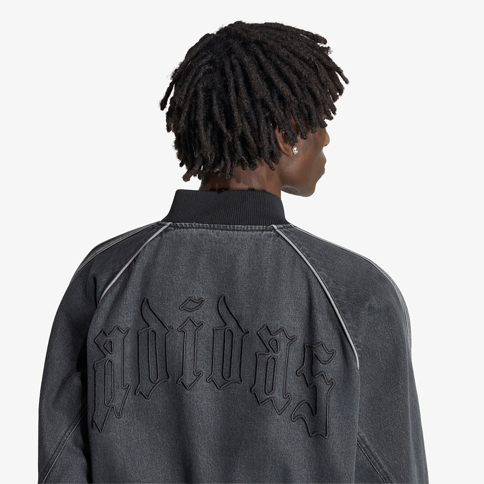 Pánské bundy adidas SST Denim Track Top True Black Denim
