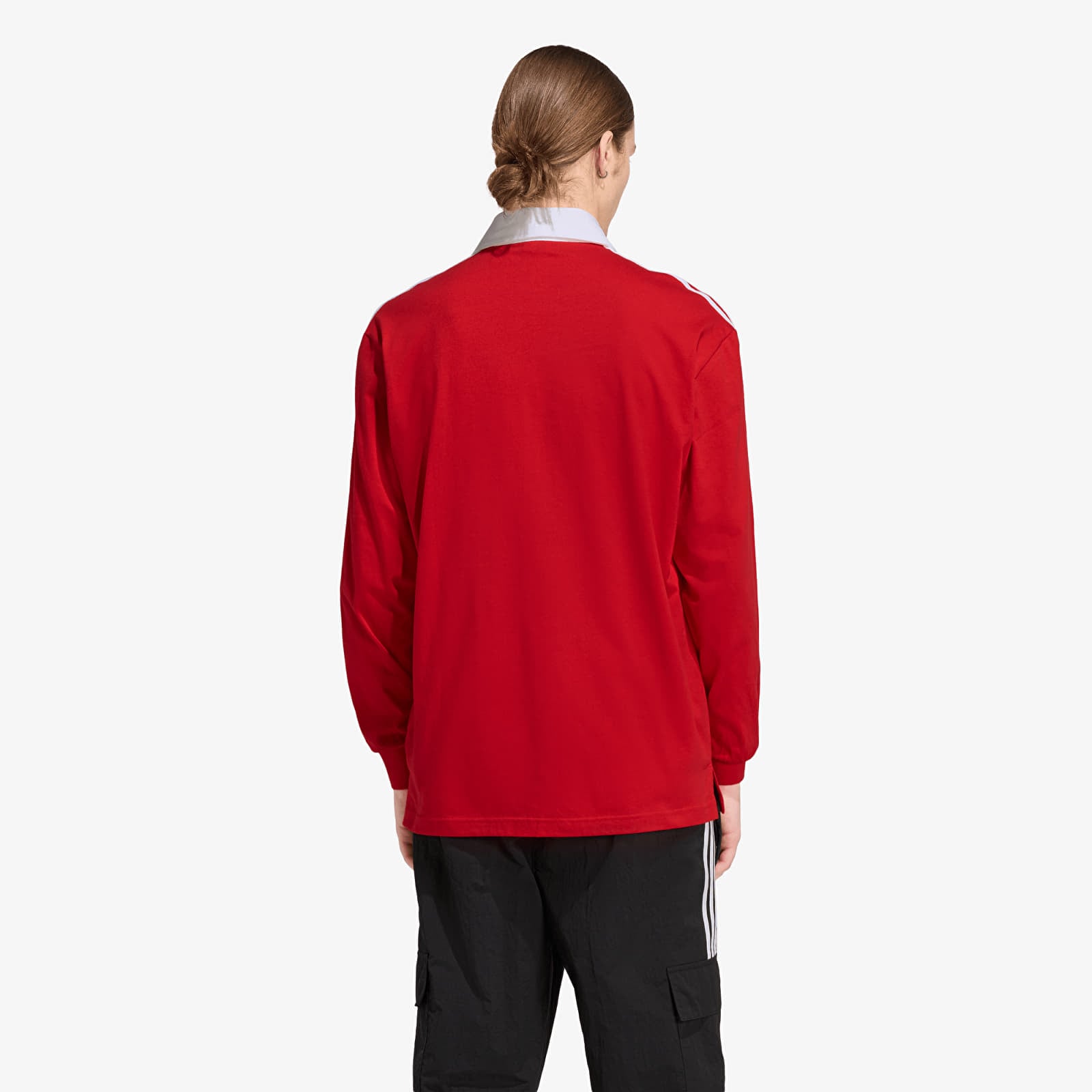 Magliette da uomo adidas 3-STRIPES Rugby Longsleeve Polo Better Scarlet