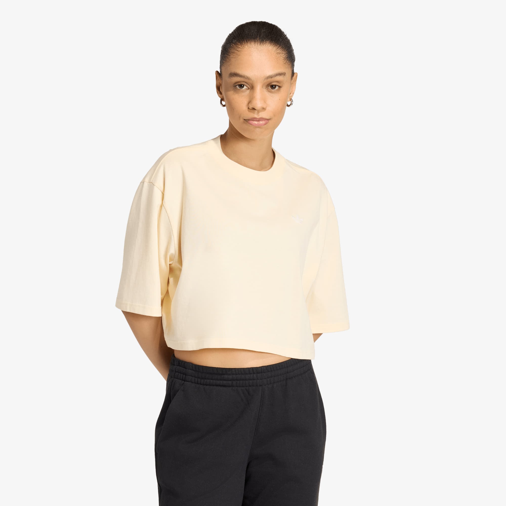 Тениска adidas Essentials Crop T-shirt Warm Vanilla L