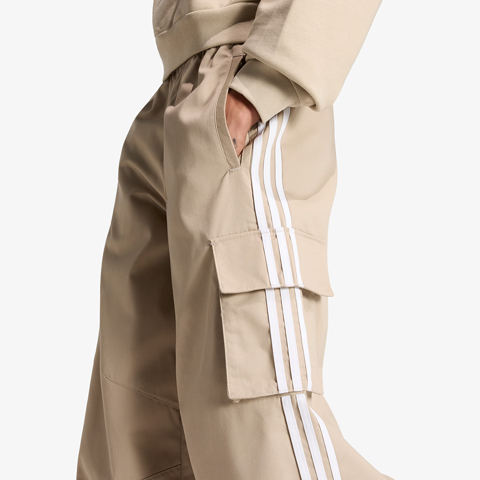 Women's Trousers adidas Firebird Adilenium Twill 3S Cargo Khaki Three/ White