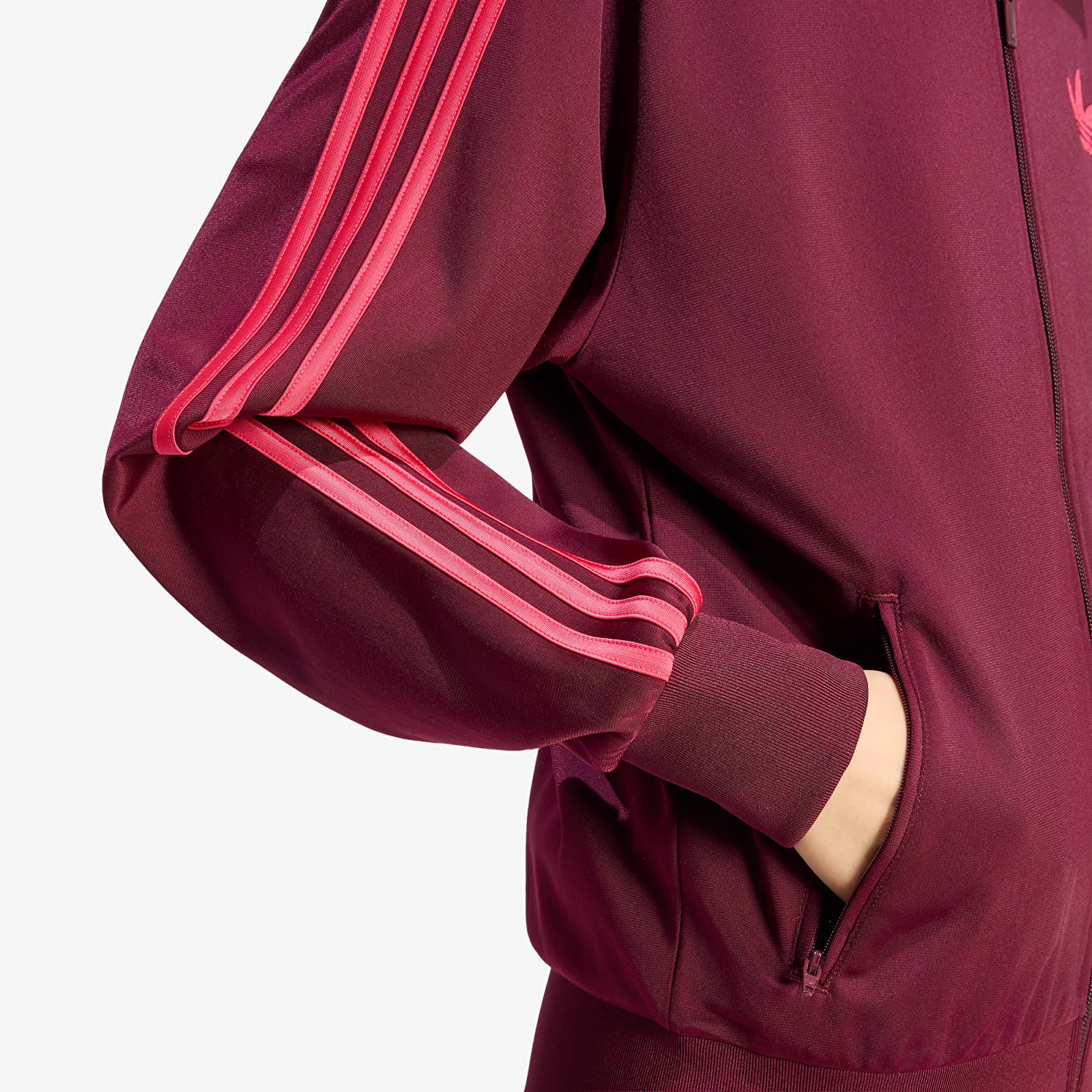 Jacken für Frauen adidas Firebird Track Top Loose Maroon/ Power Pink