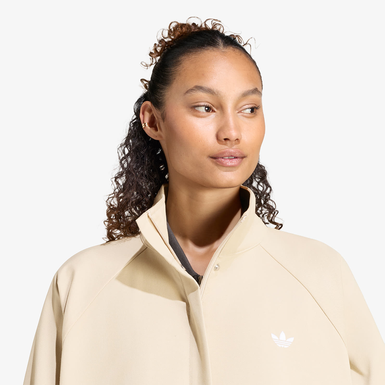 Sieviešu mēteļi adidas Pleated Track Top Coat Khaki Three