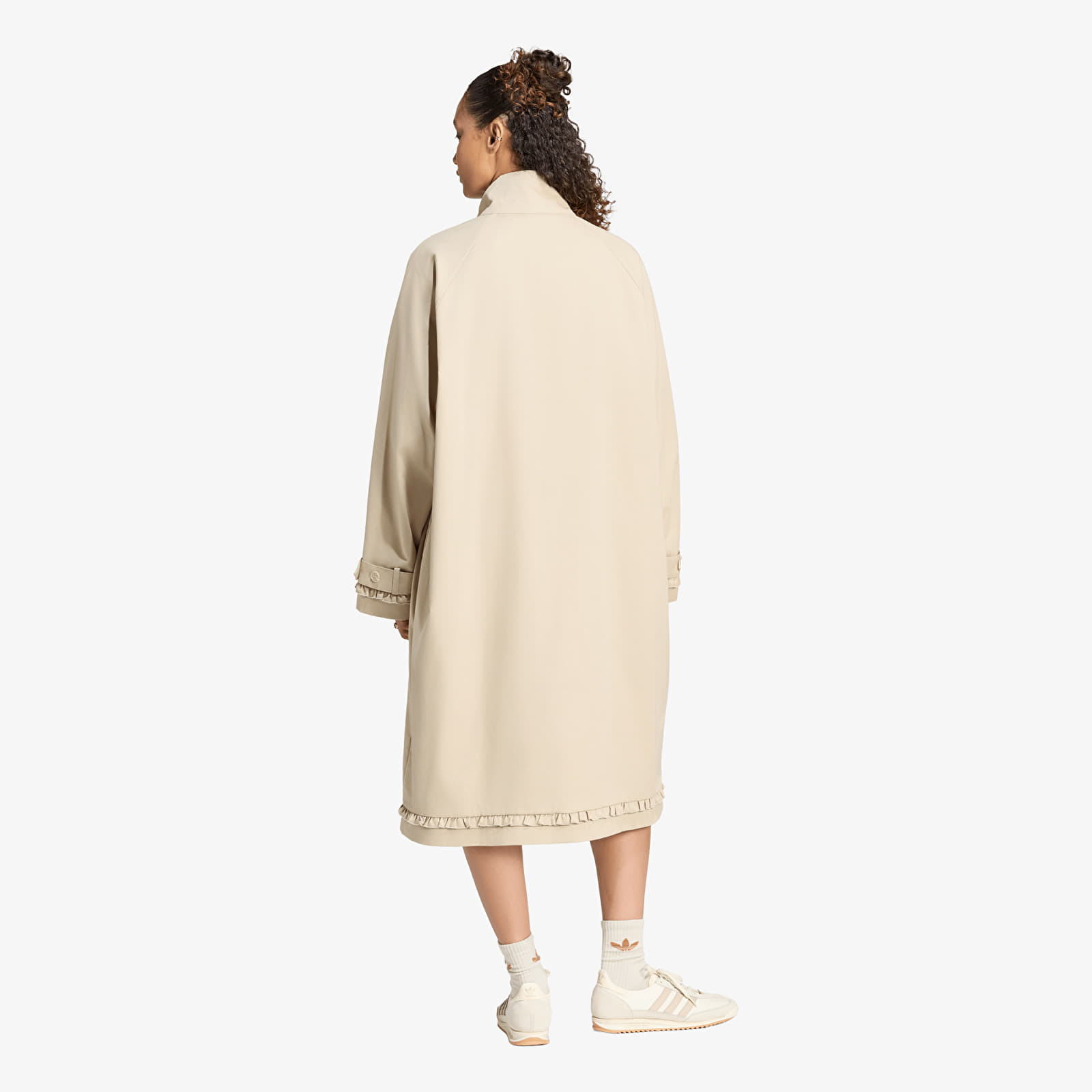 Sieviešu mēteļi adidas Pleated Track Top Coat Khaki Three