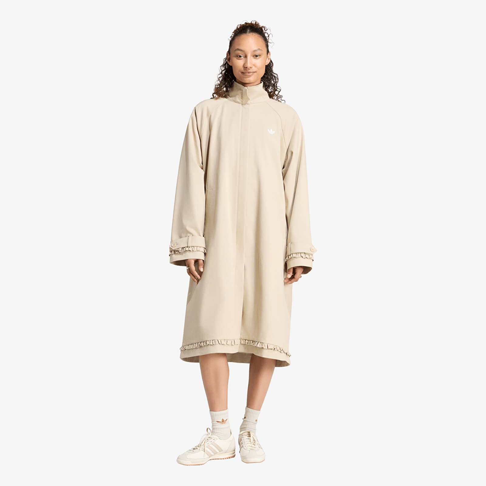 Sieviešu mēteļi adidas Pleated Track Top Coat Khaki Three