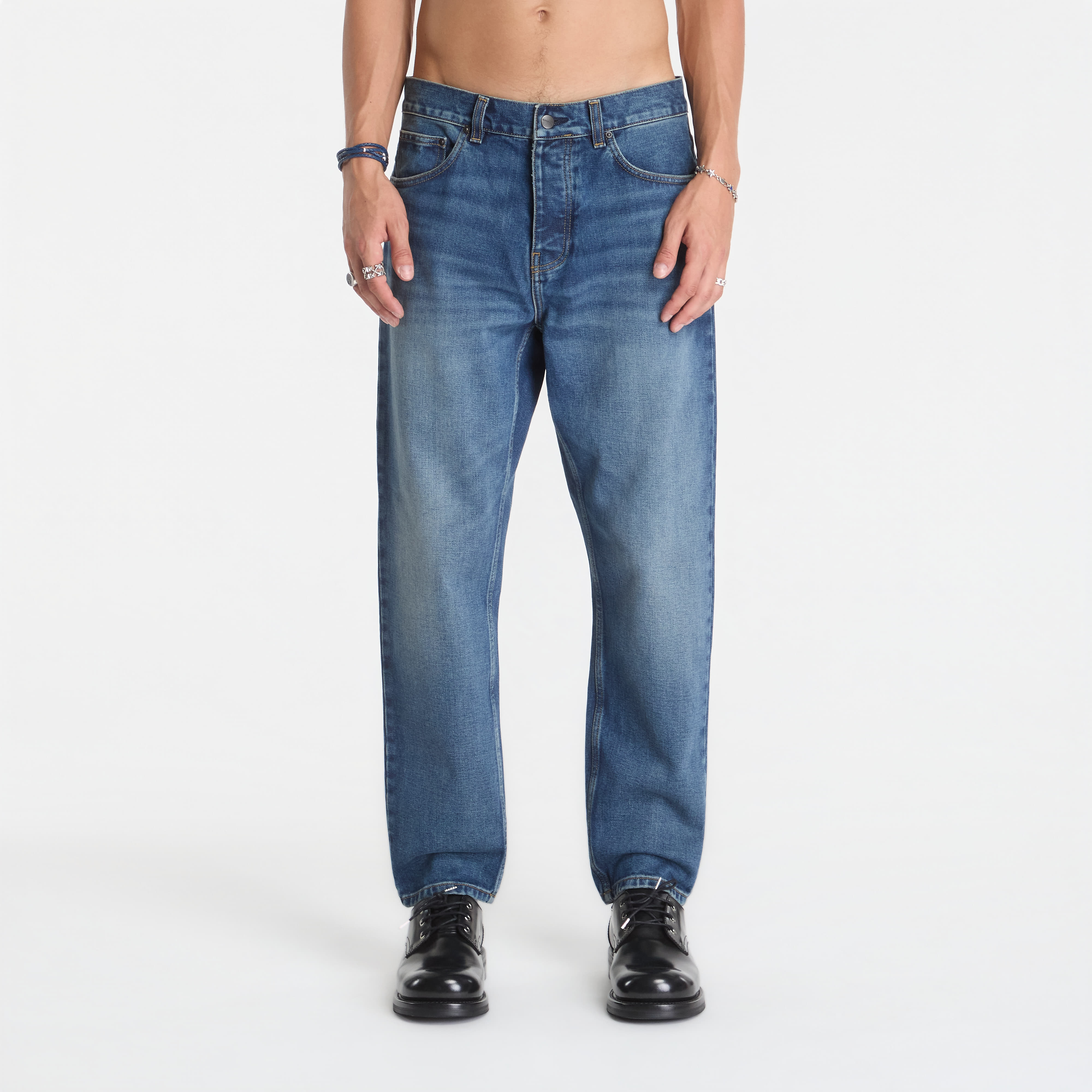 Дънки Carhartt WIP Newel Pant Blue Dark Used Wash 33