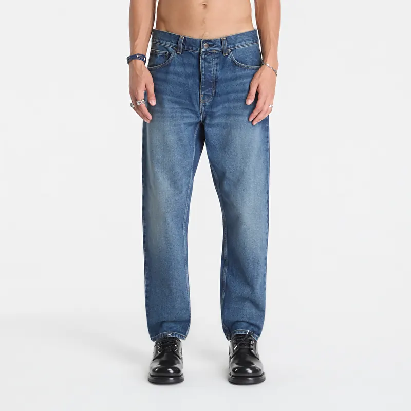 Calças de ganga Carhartt WIP Newel Pant Blue Dark Used Wash