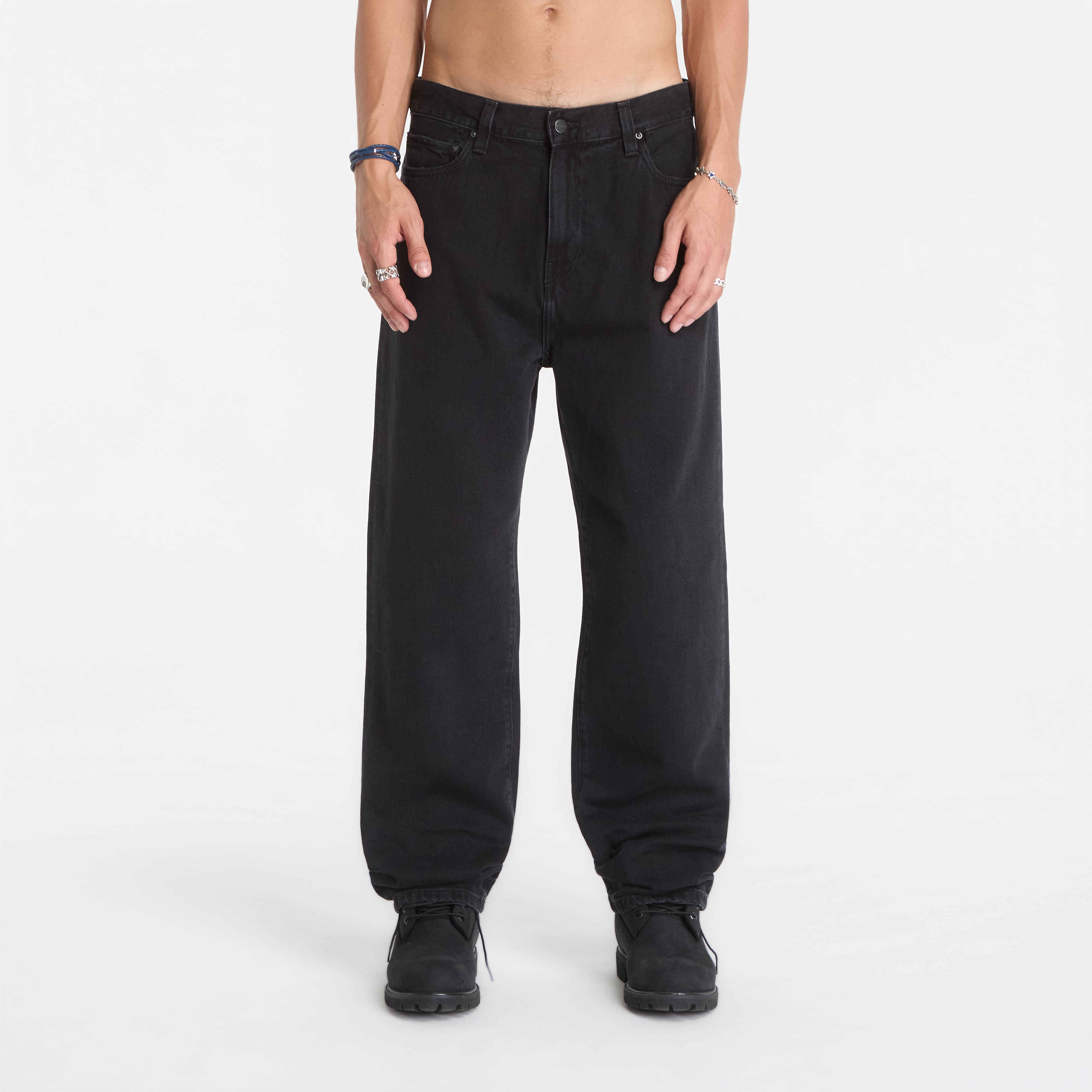 Дънки Carhartt WIP Aaron Pant Black Stone Washed 33