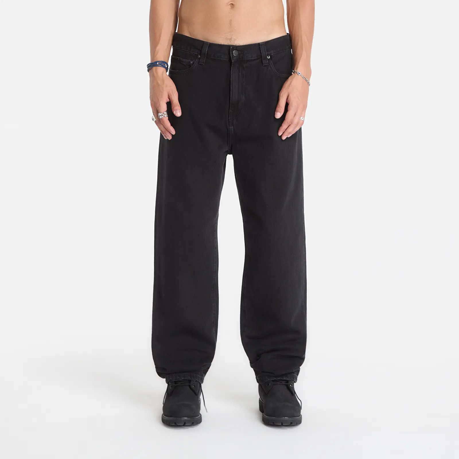 Herren-Jeans Carhartt WIP Aaron Pant Black Stone Washed
