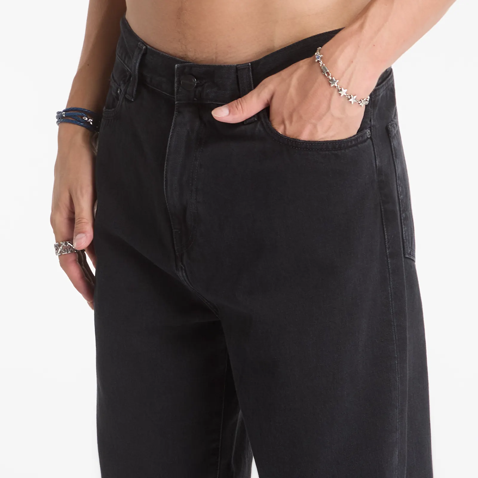 Herren-Jeans Carhartt WIP Aaron Pant Black Stone Washed