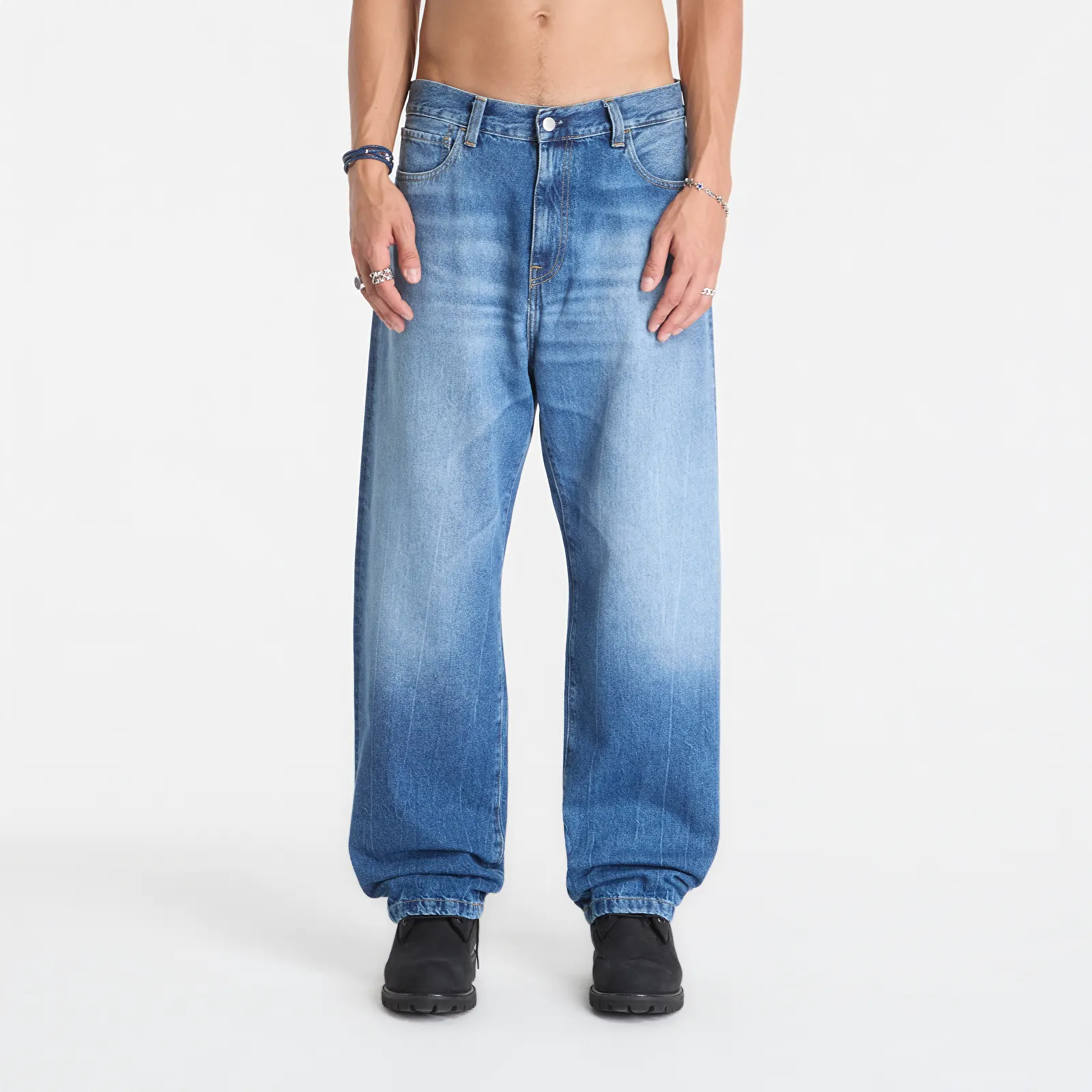 Vyriški džinsai Carhartt WIP Landon Pant Blue Marble Used Wash
