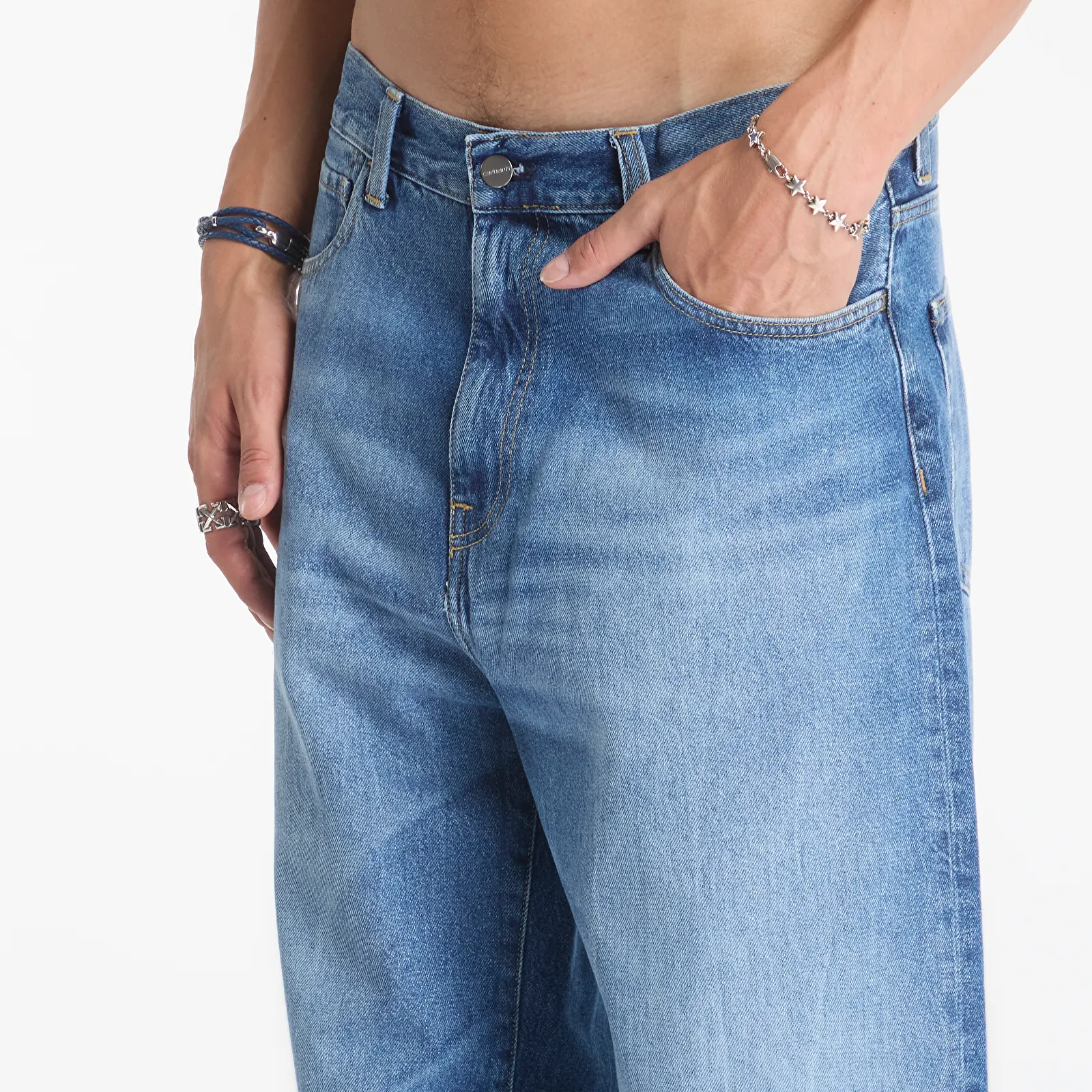 Vyriški džinsai Carhartt WIP Landon Pant Blue Marble Used Wash