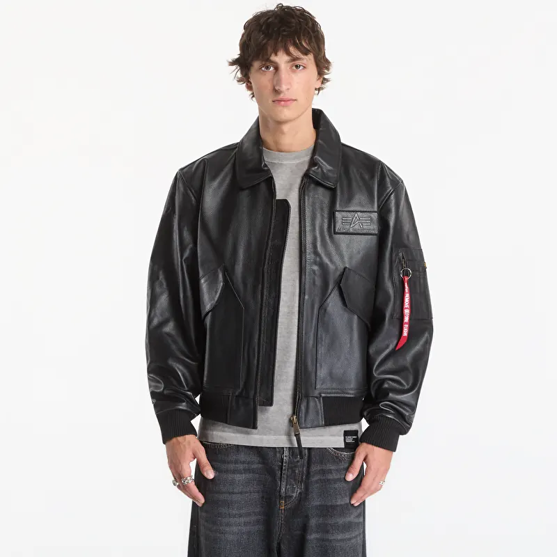 Bomberis Alpha Industries CWU-45/P Leather Vintage Black