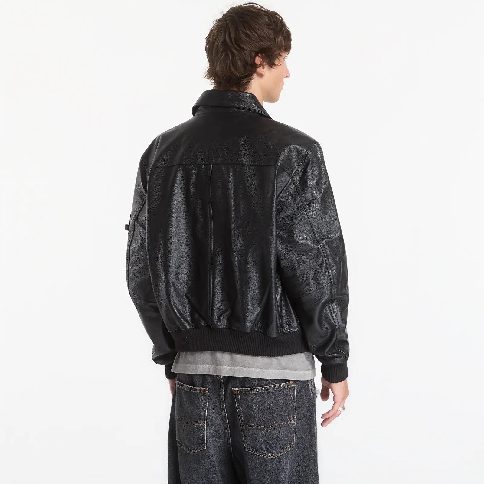 Men's bombers Alpha Industries CWU-45/P Leather Vintage Black