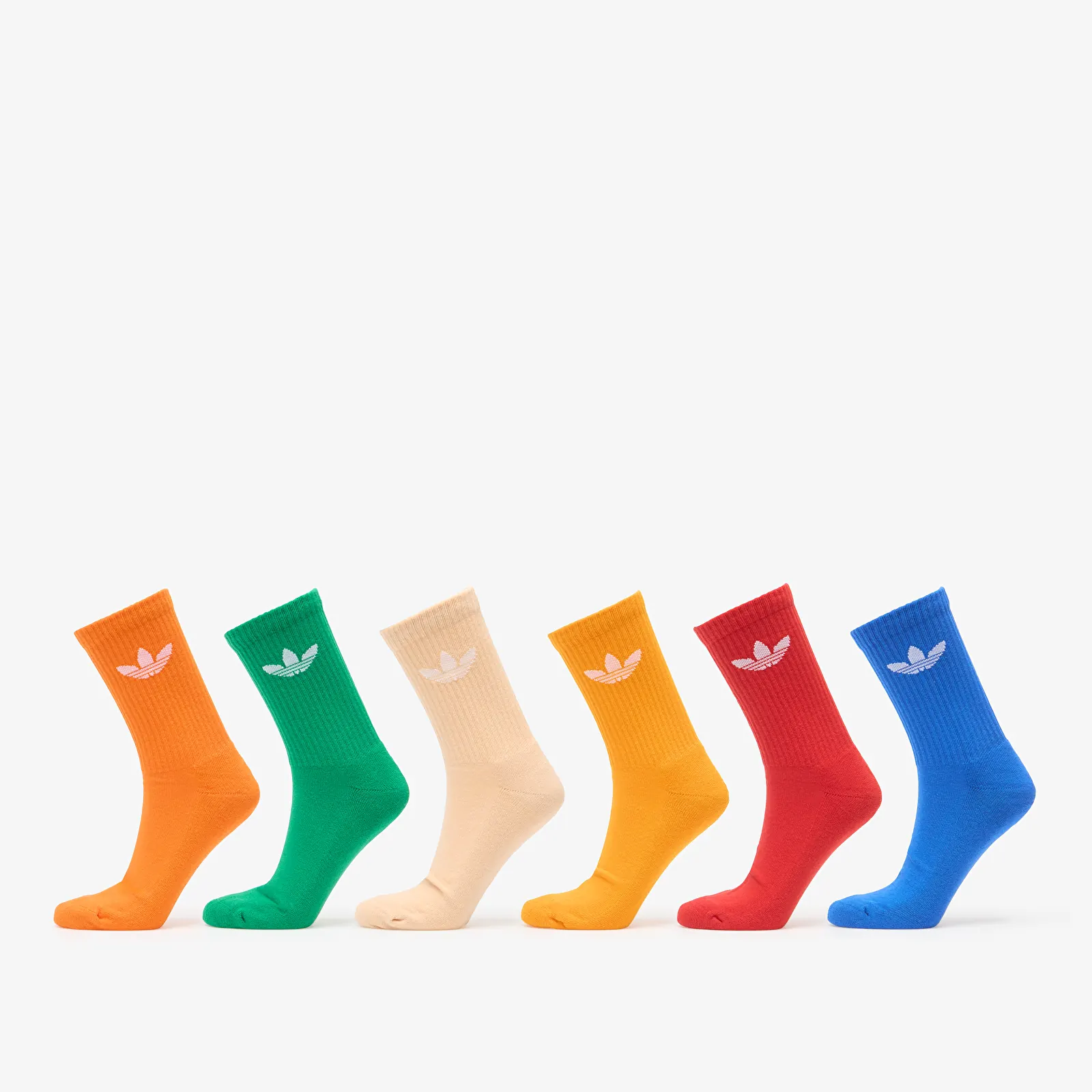 Herensokken adidas Trefoil Cushion Crew Socks 6-Pack Halo Blush/ Blue/ Green
