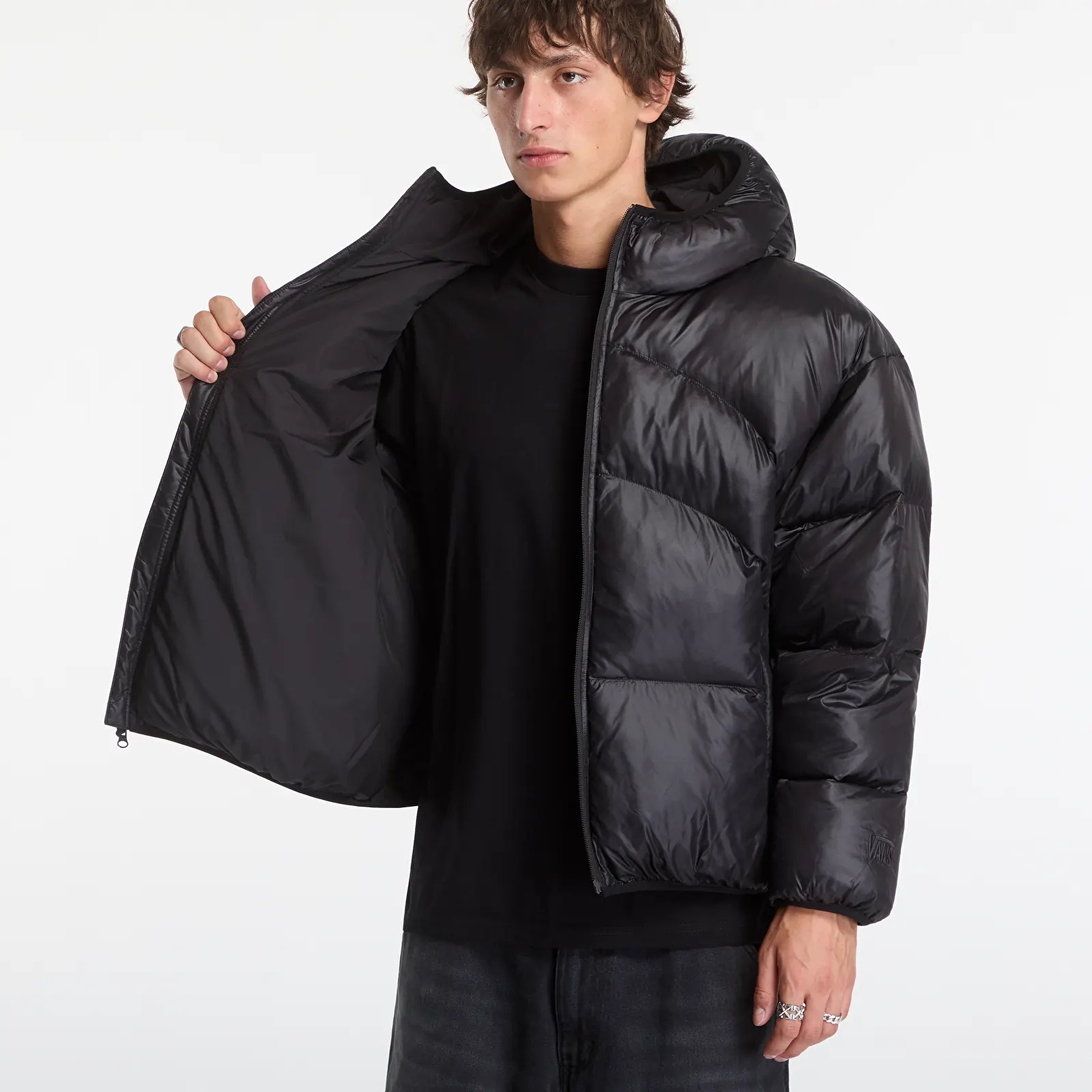 Men's down jackets Vans Hawkings Puffer Black