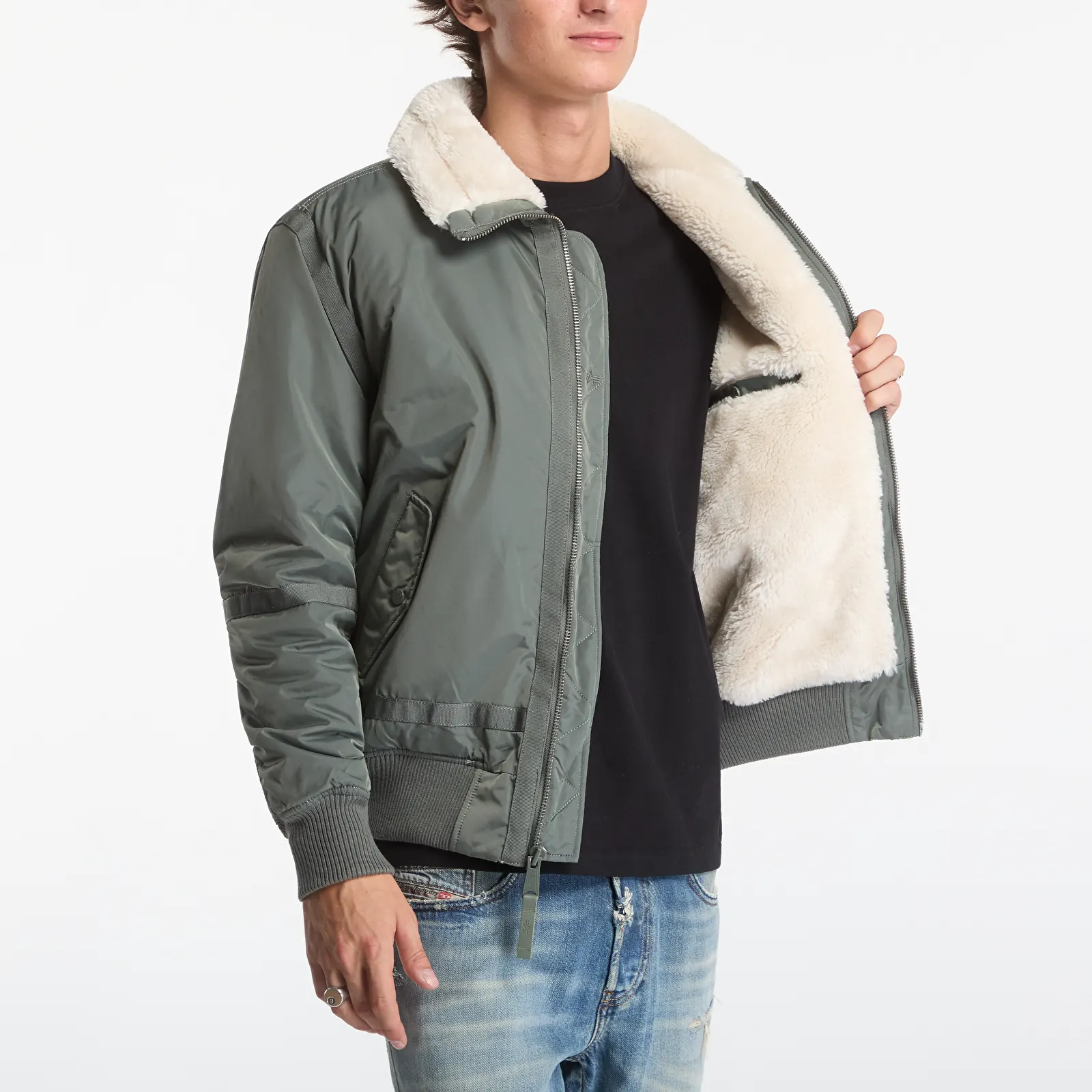 Pánske bundy Alpha Industries B-15 III TT Two Tone Sage-Green