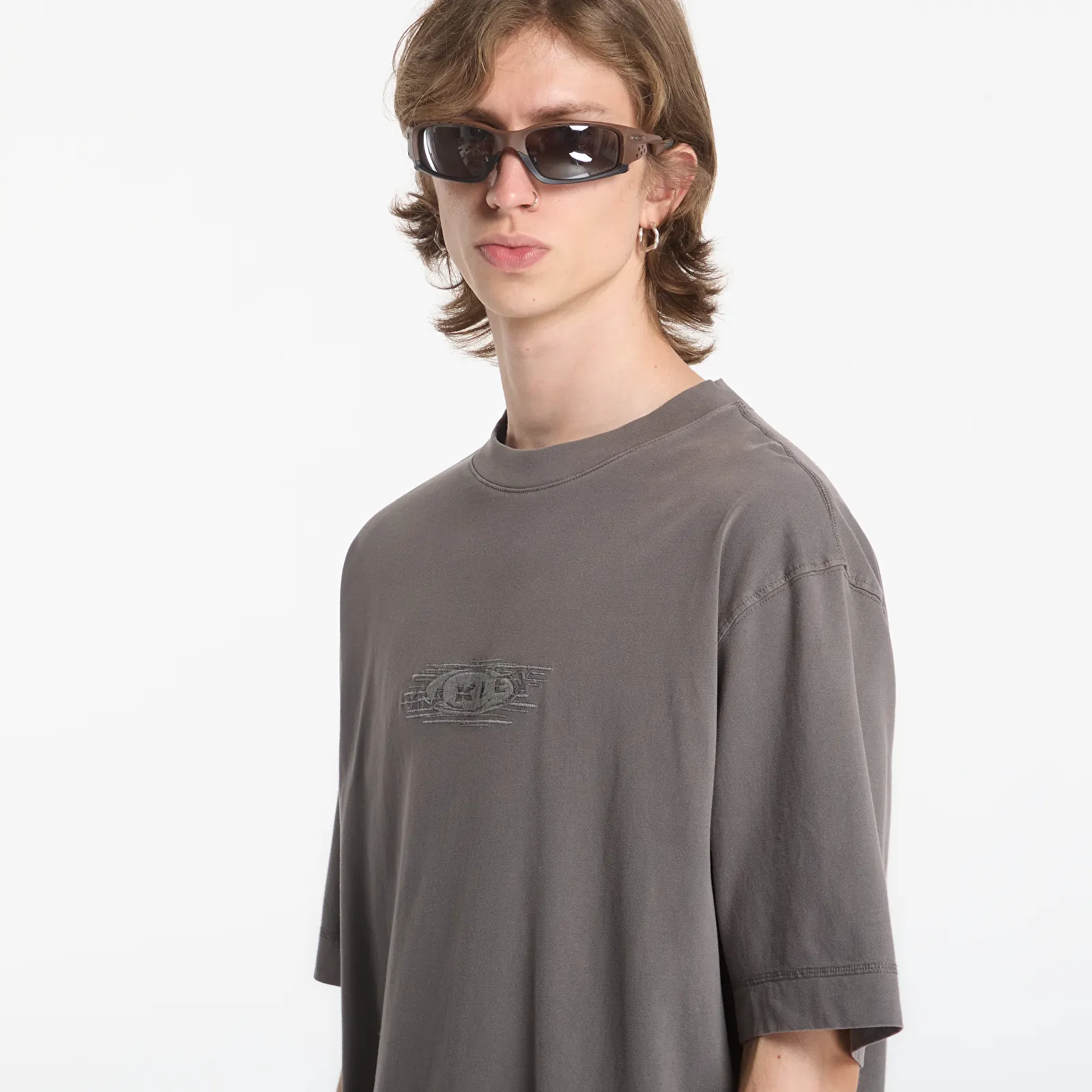 Men's T-shirts Oakley Echo Mod Embroidered Tee Granite Gray