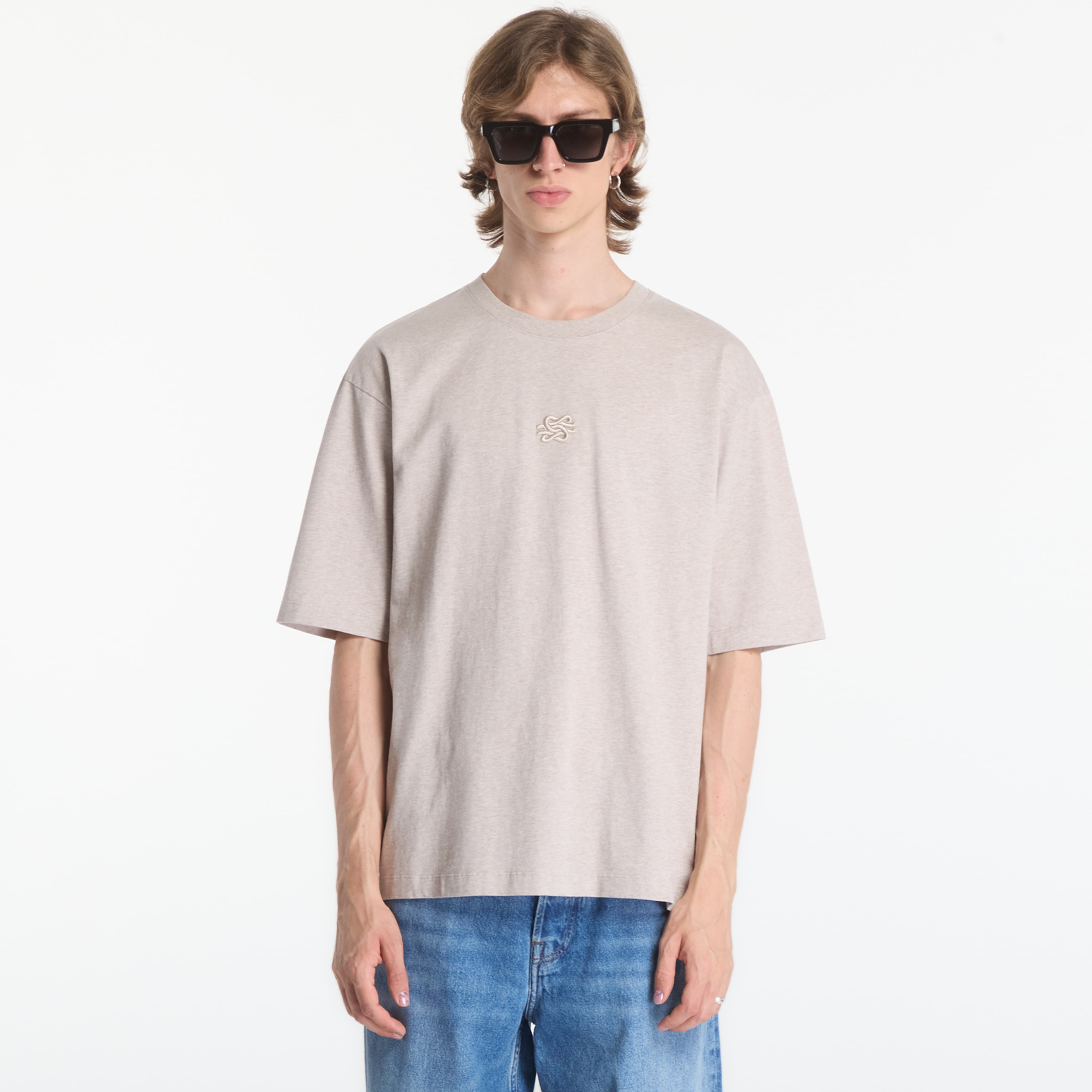 Тениска Filling Pieces T-Shirt Boxy Embroidered Melange Pure S