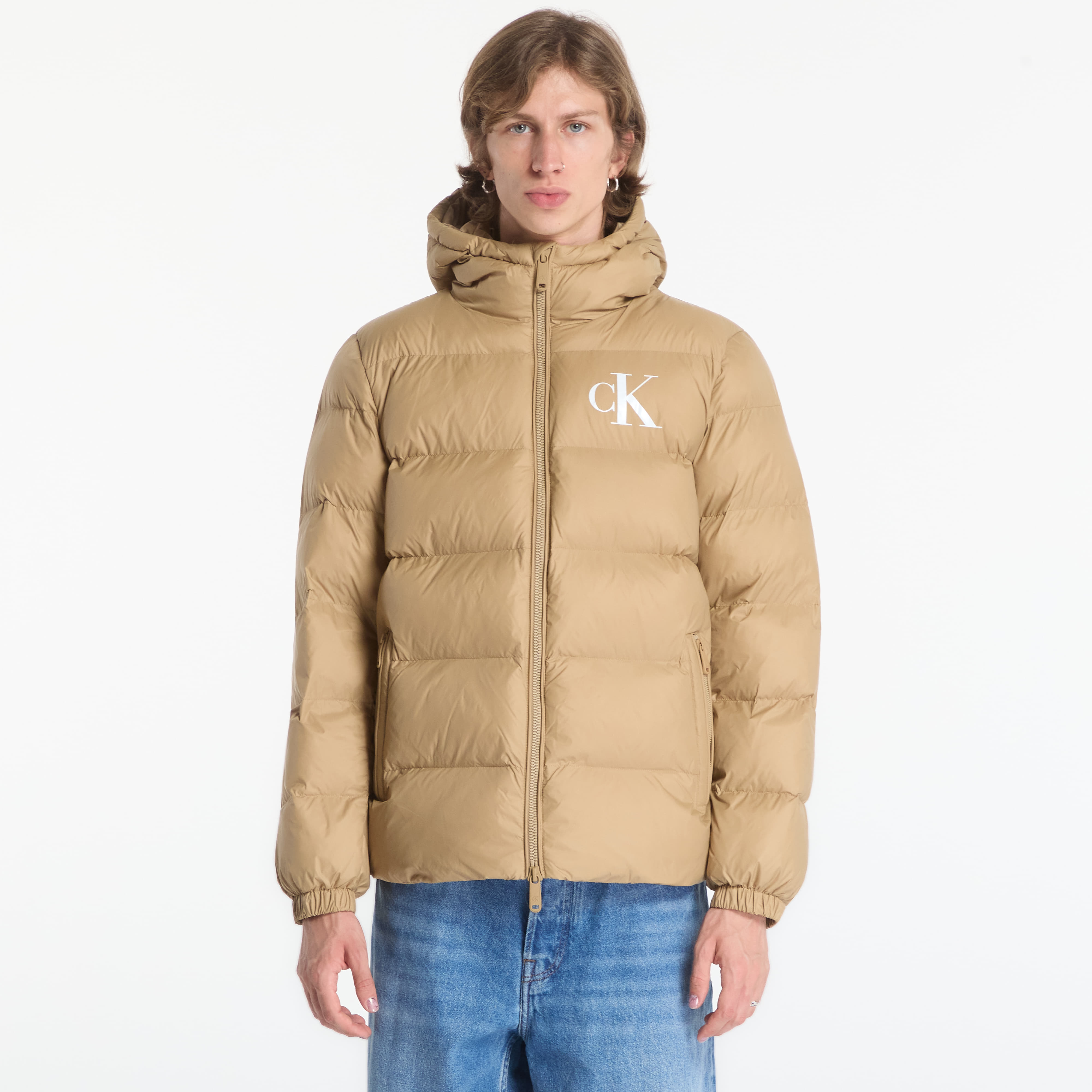 Пухено яке Calvin Klein Jeans Ls Ltwt Nyln Paded H Brown L