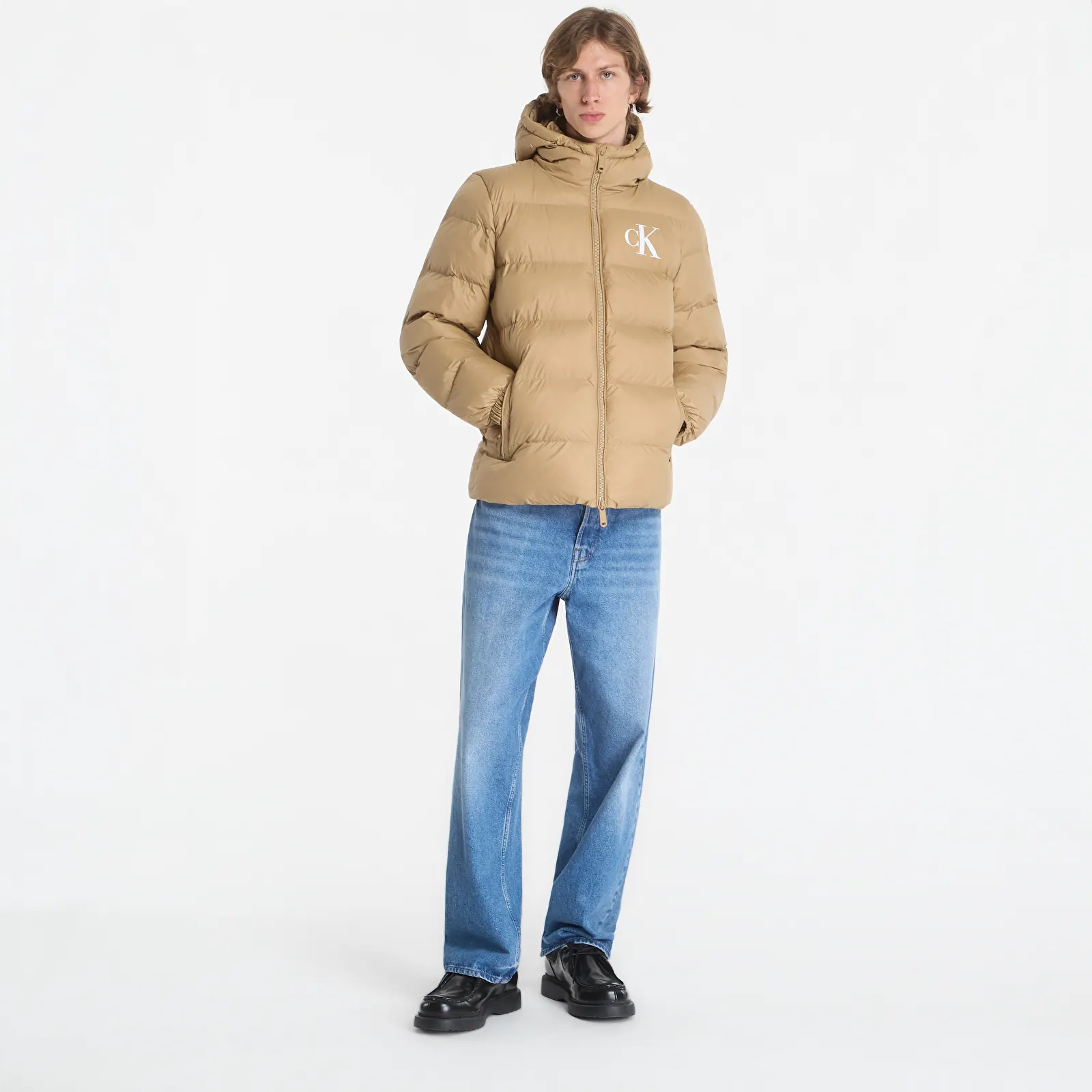 Vīriešu pūra jakas Calvin Klein Jeans Ls Ltwt Nyln Paded H Brown