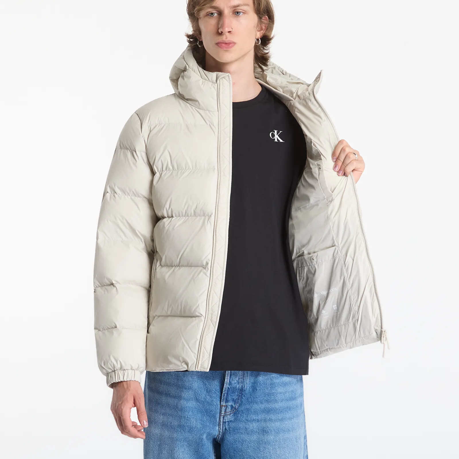 Men's down jackets Calvin Klein Jeans Ls Ltwt Nyln Paded H White