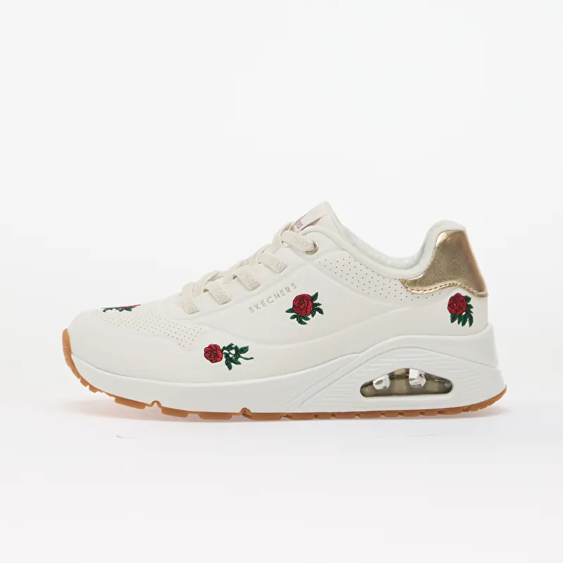 Skechers Uno - Champagne & Roses White/ Red