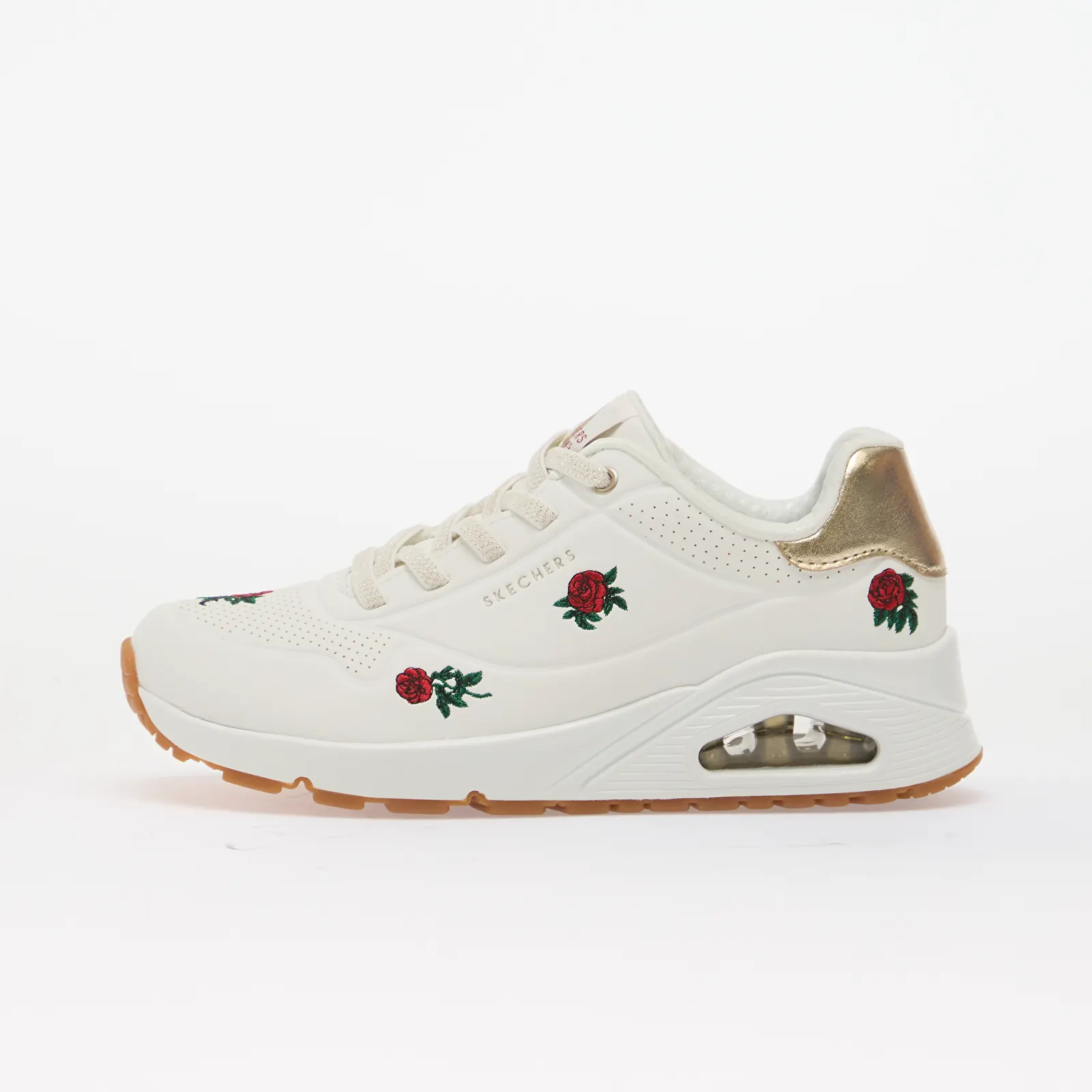 Damesschoenen Skechers Uno - Champagne & Roses White/ Red