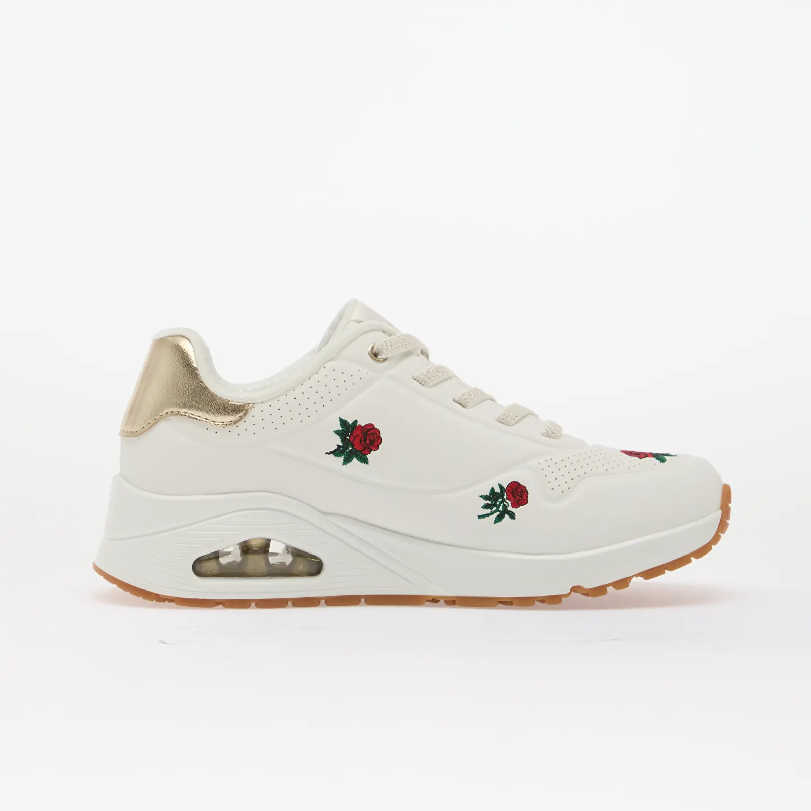 Damesschoenen Skechers Uno - Champagne & Roses White/ Red
