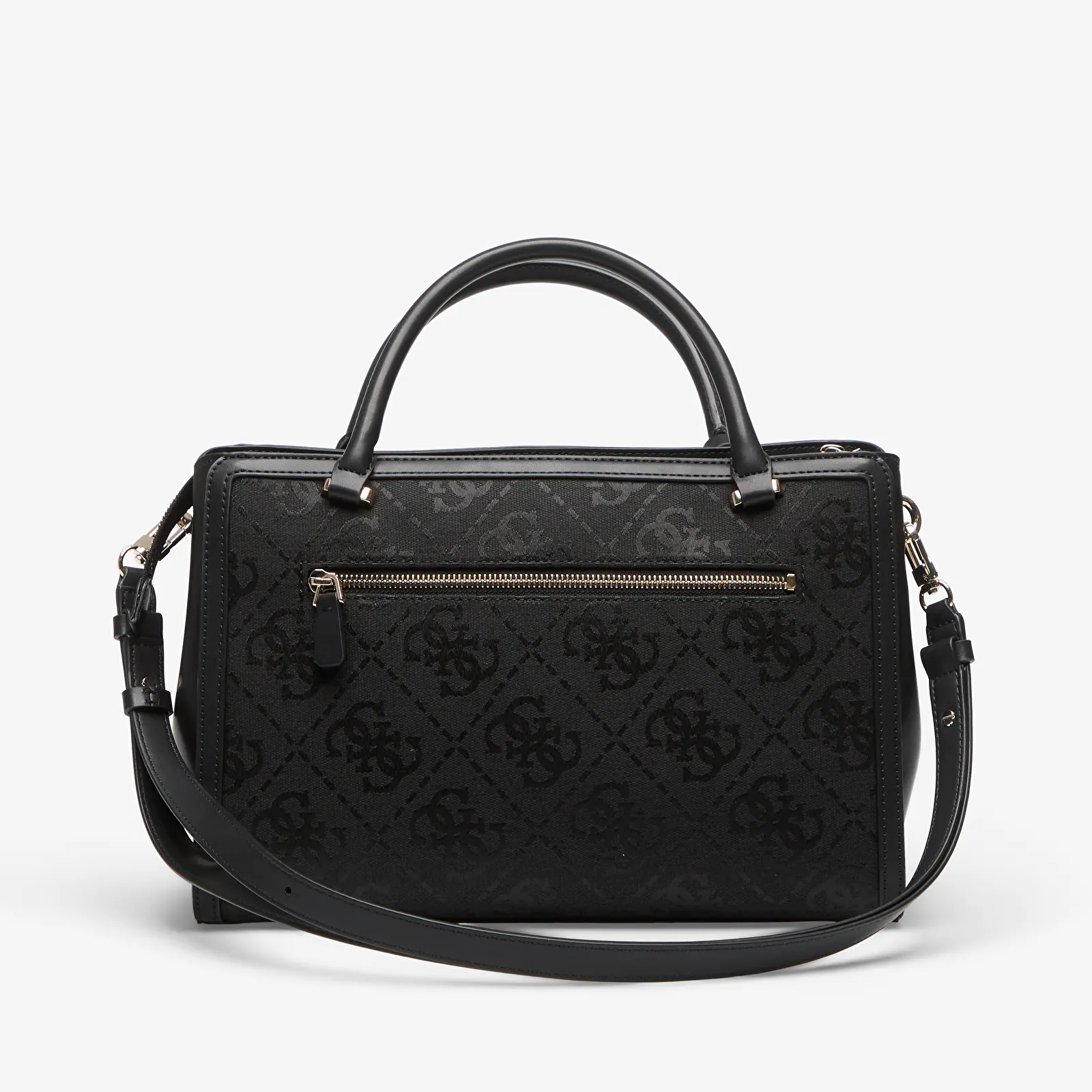 Kabelky GUESS Audrey Logo Girlfriend Satchel Black Logo