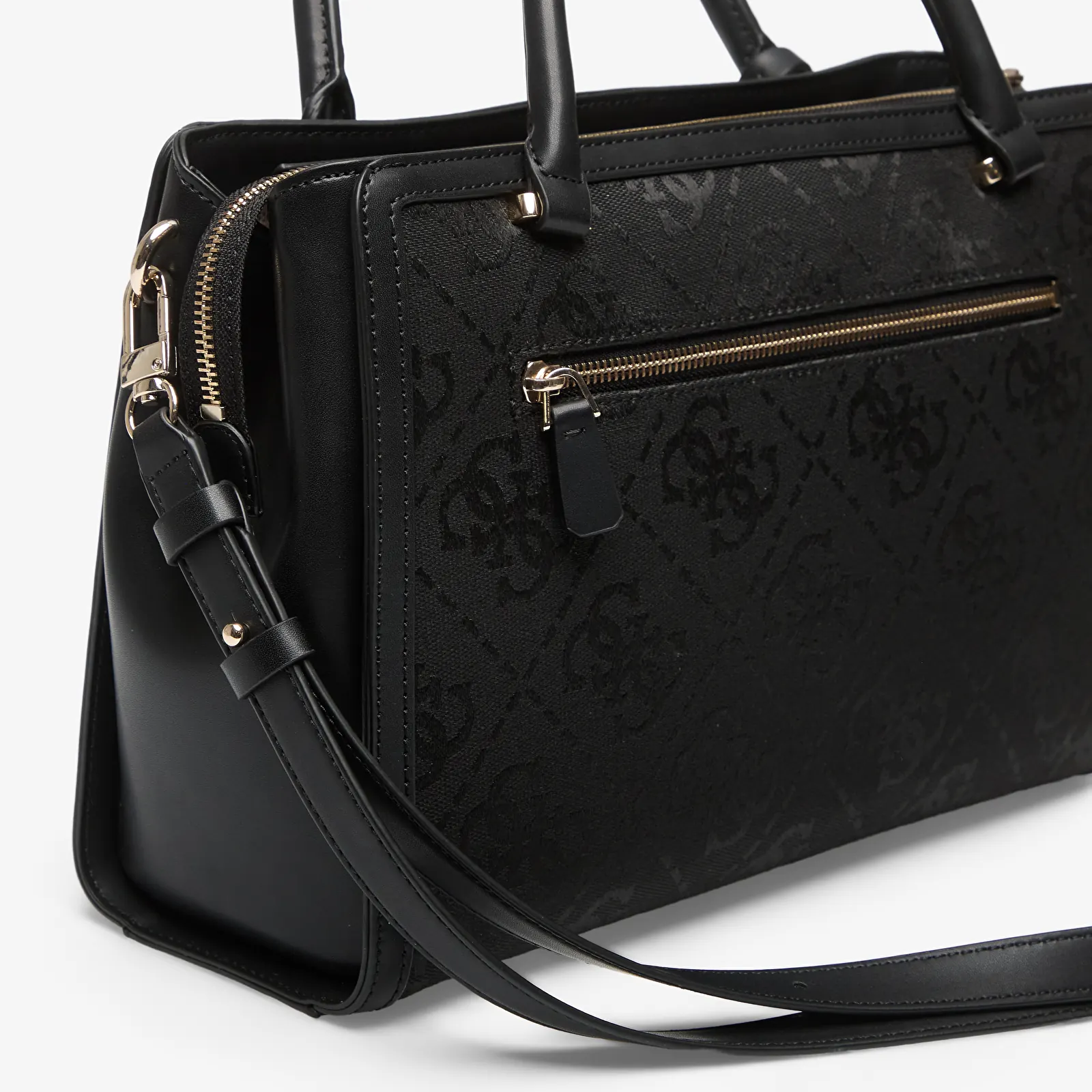 Kabelky GUESS Audrey Logo Girlfriend Satchel Black Logo