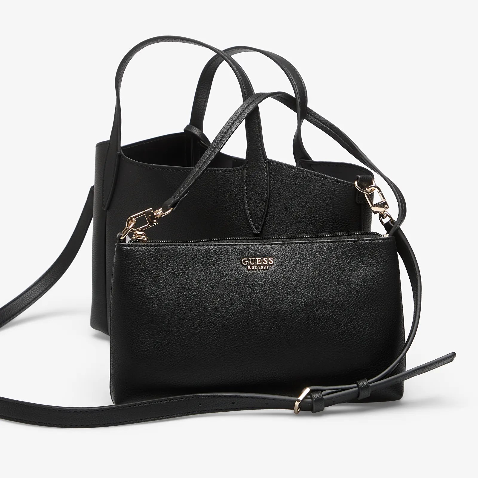 Handtassen GUESS Melody 2 In 1 Satchel Black