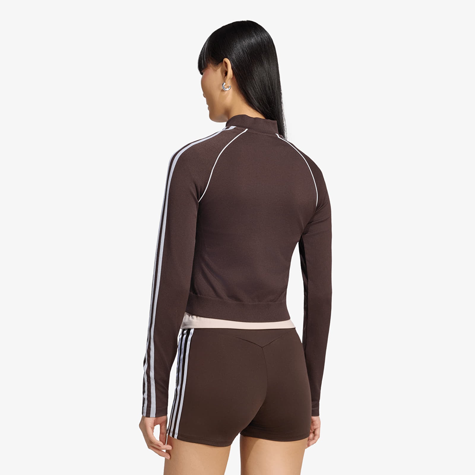 Hoodies en truien adidas Essentials 3 Stripes Seamless Tracktop Aurora Coffee