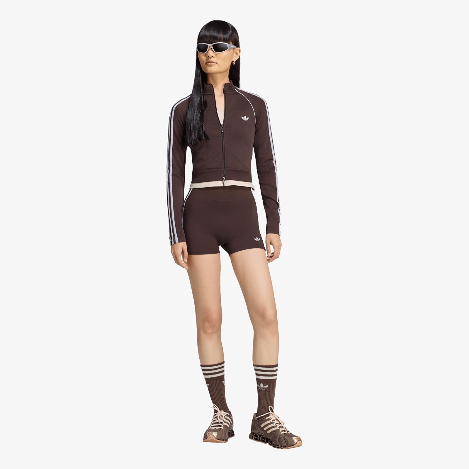 Hoodies en truien adidas Essentials 3 Stripes Seamless Tracktop Aurora Coffee