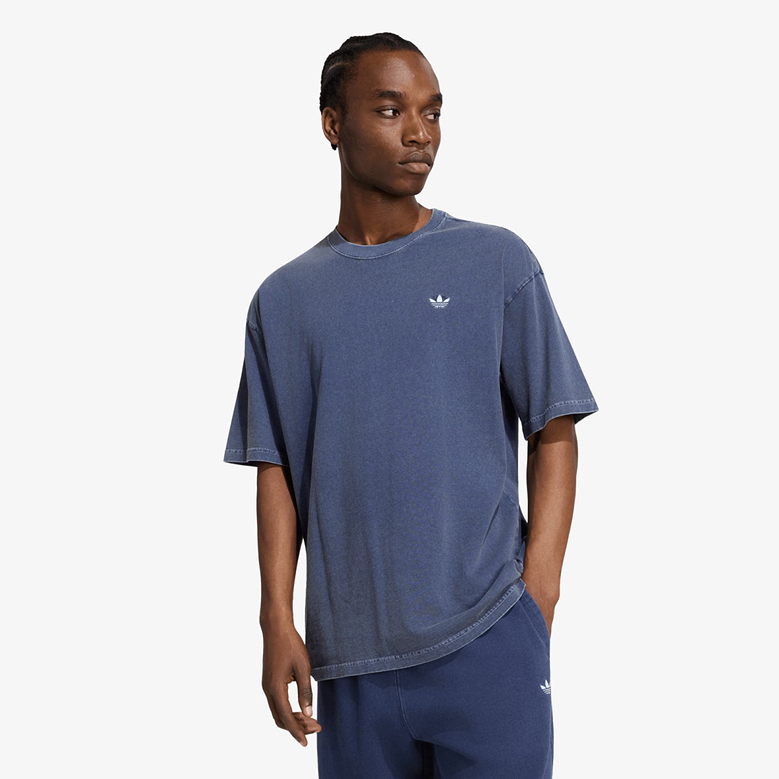 Tricouri  adidas Trefoil Essentials Washed Loose Dropped Shoulder T-Shirt Dark Blue