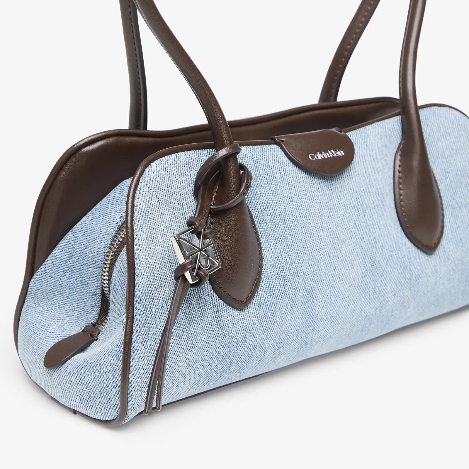 Handbags Calvin Klein Emblem Trio Denim Shoulder Bag LIGHT WASH DENIM
